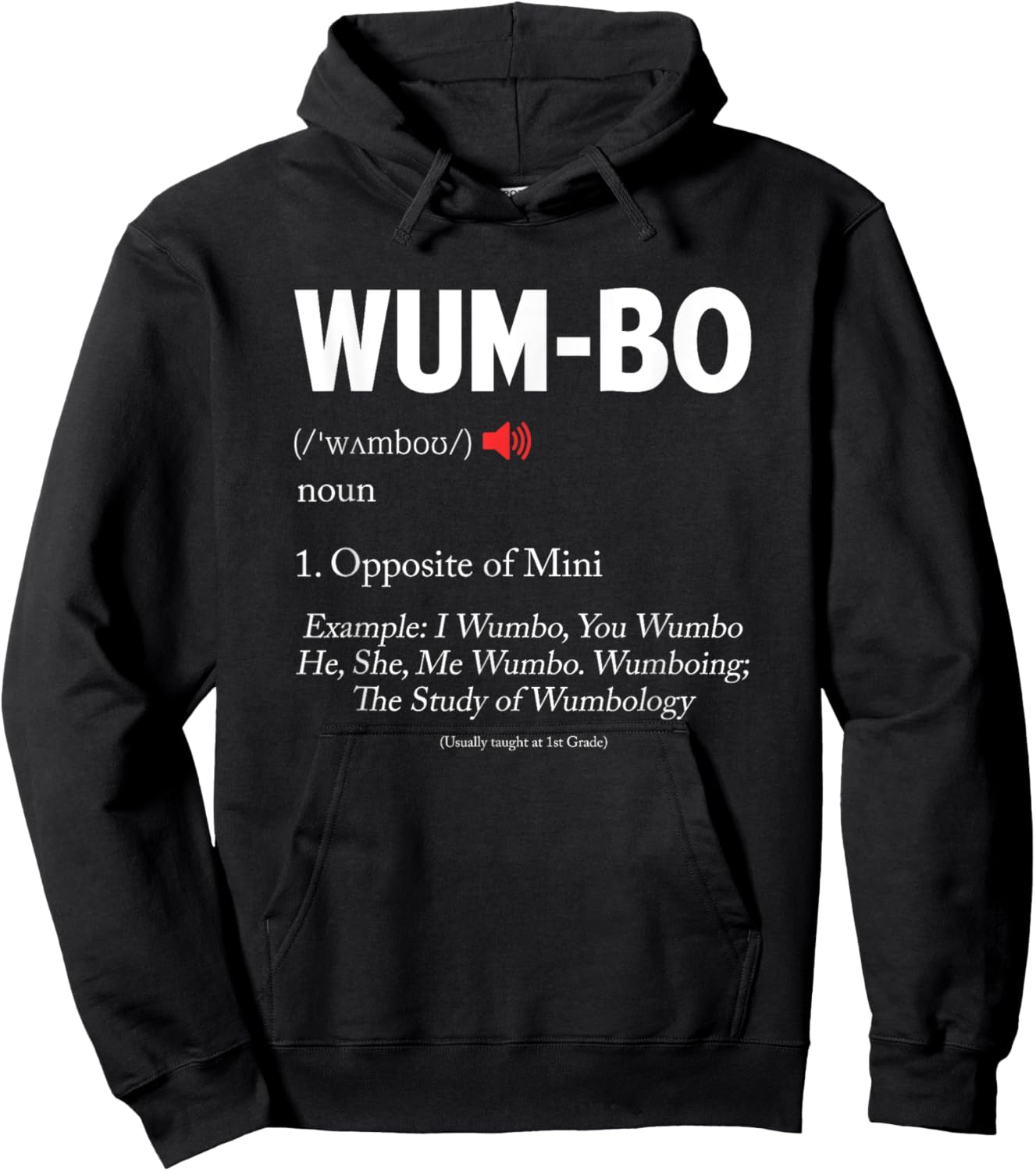 Wumbo Definition! Funny Cartoon Meme Hoodie - Hoodie | Black