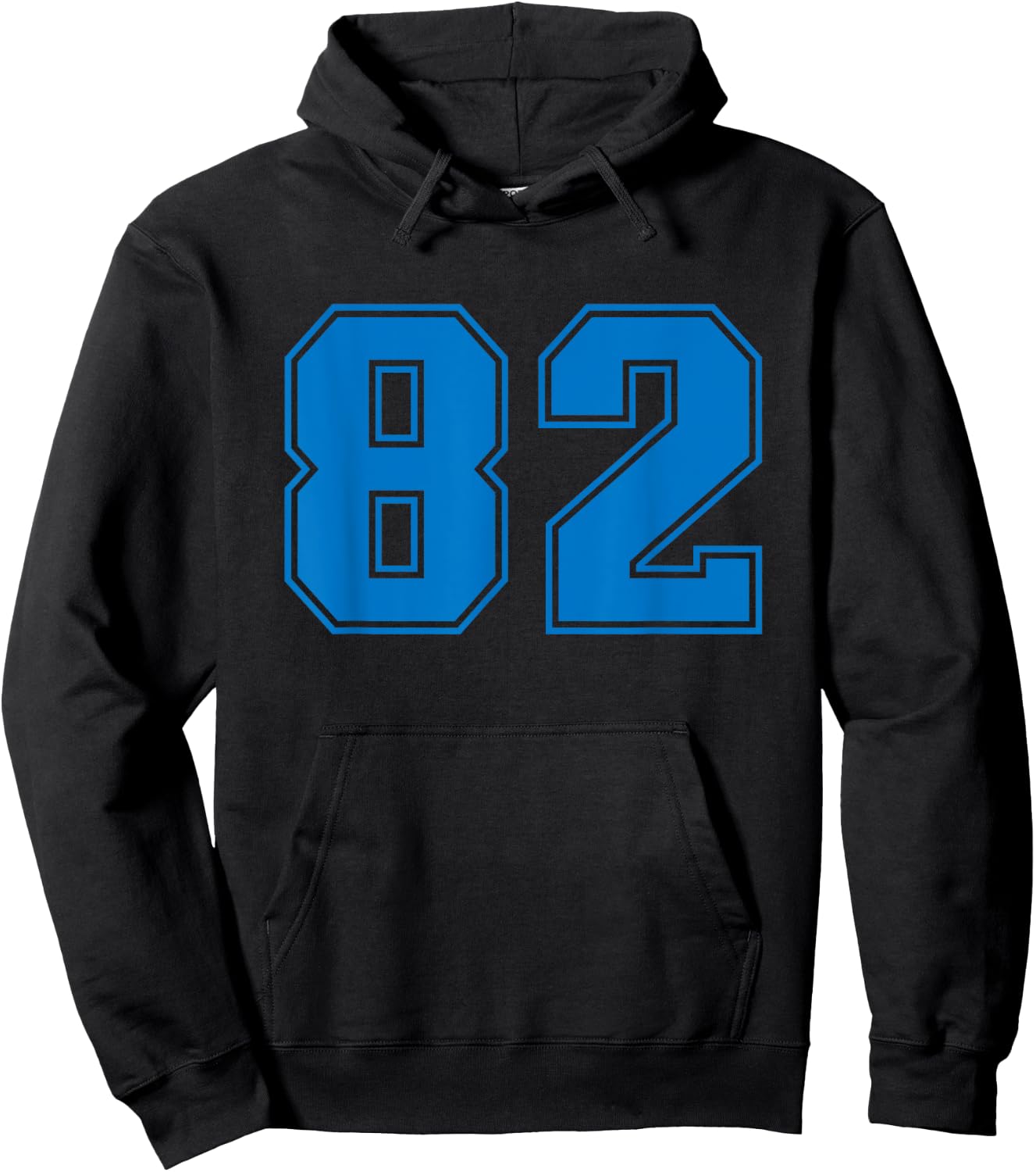 Number #82 Blue Sports Jersey Lucky Number Hoodie - Hoodie | Black