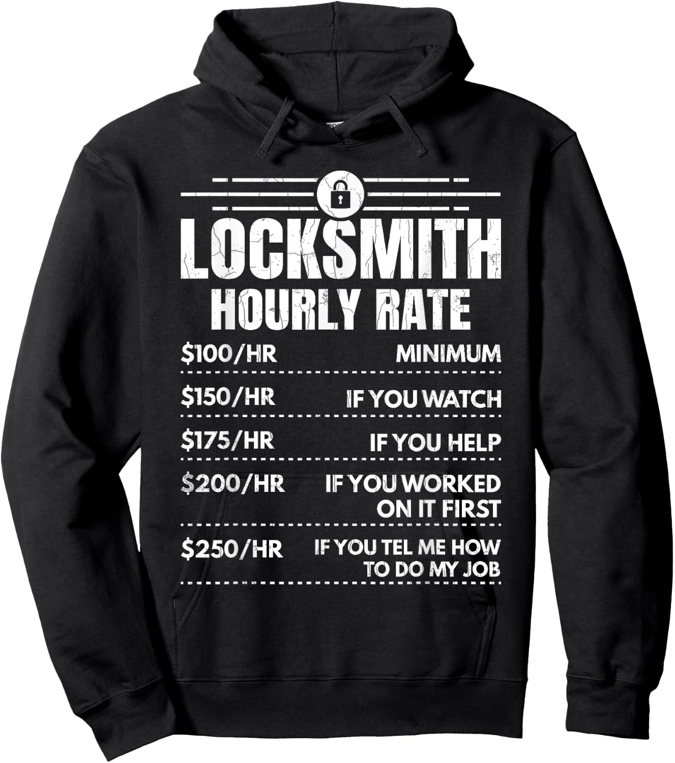 Locksmith Hourly Rate Locksmithing Lock Picking Graphic Hoodie - Hoodie | Black
