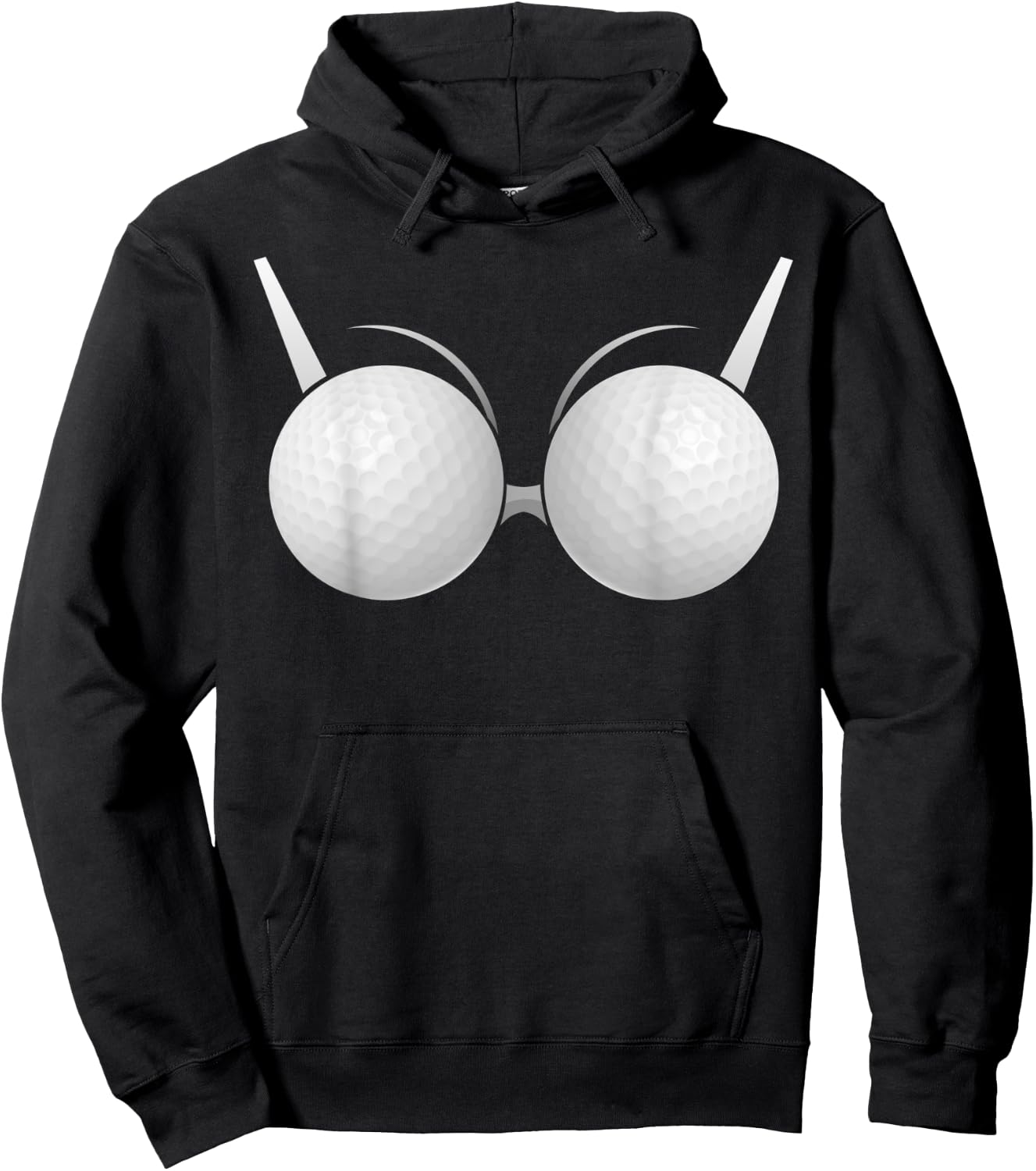 Love Boobs Love Golf Balls Gift Design Idea Hoodie - Hoodie | Black