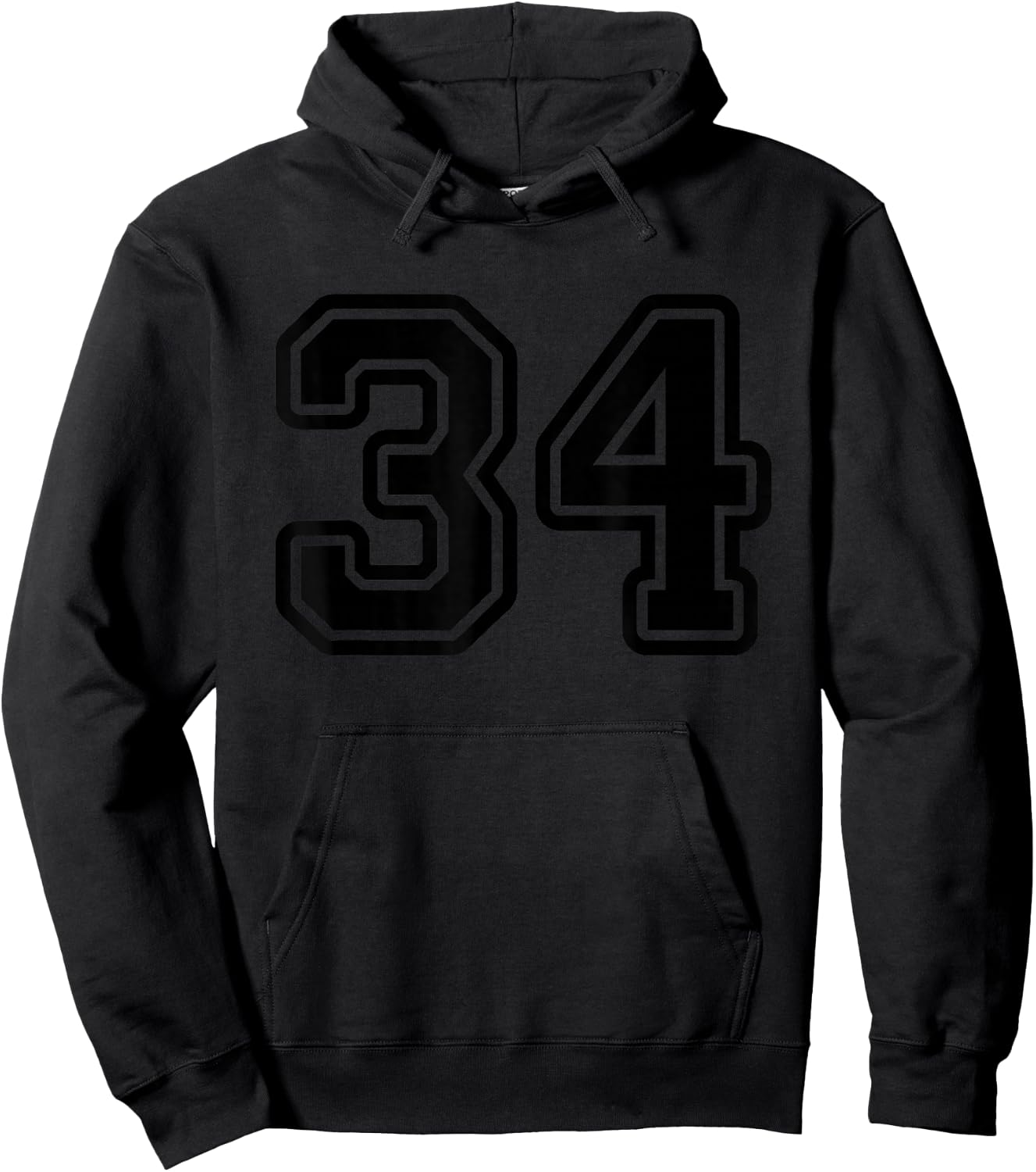 Number #34 Black Sport Varsity Number 34 Hoodie - Hoodie | Black