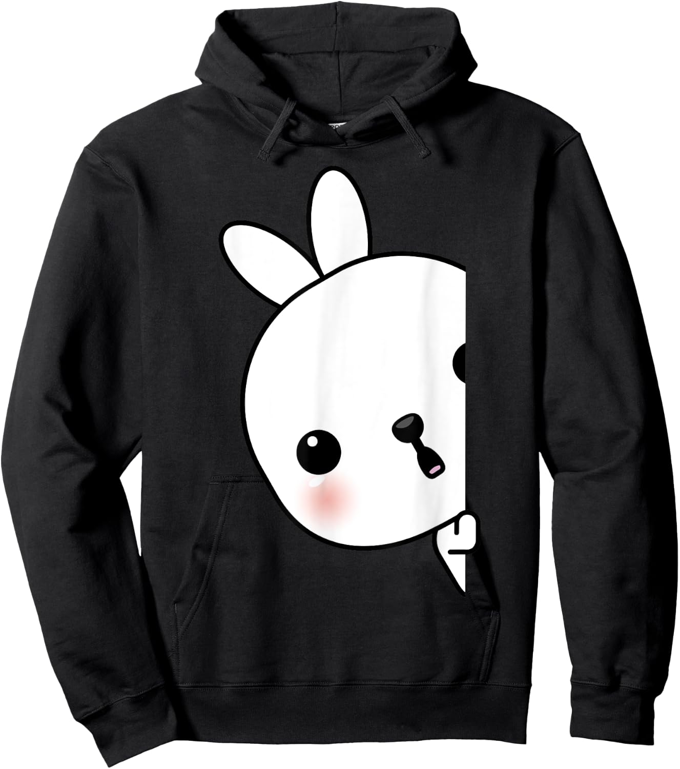 Cute Peaking Bunny Rabbit Costume And Rabbits Hoodie - Hoodie | Black