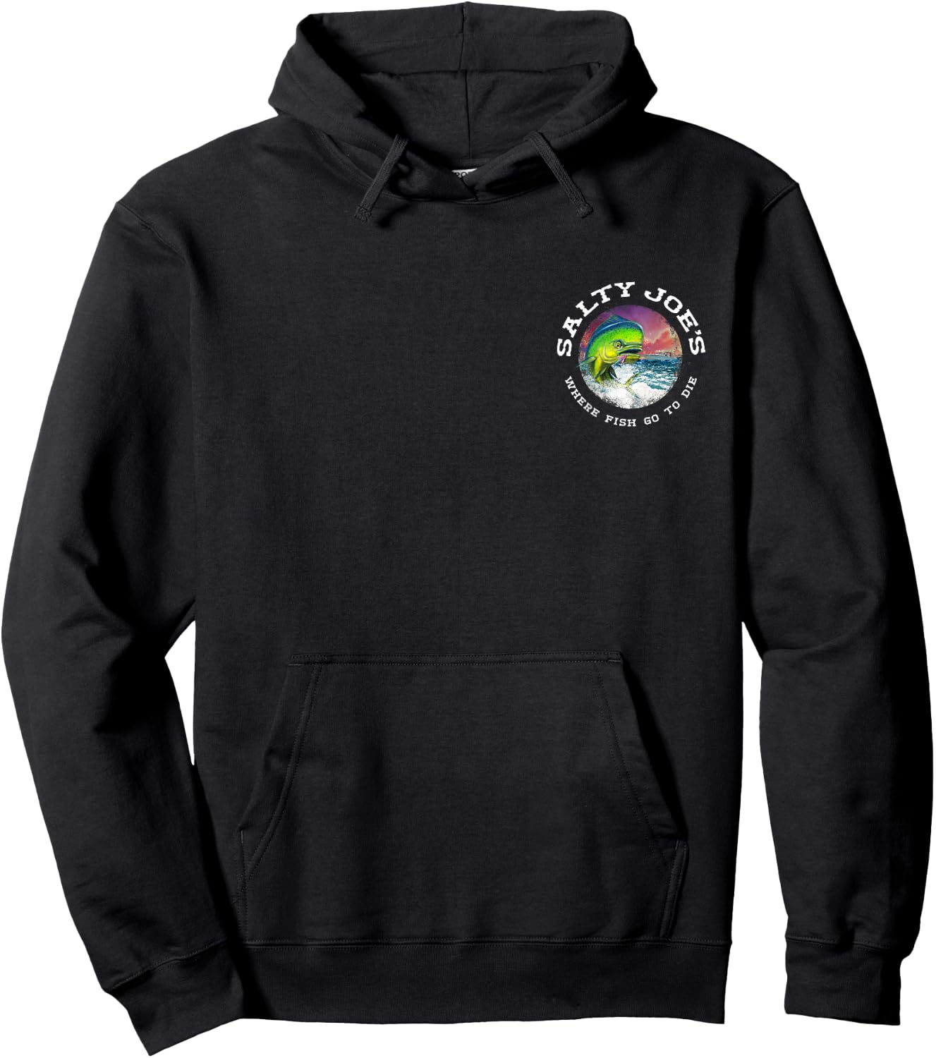 Salty Joe's Fishing Mahi Logo Graphic Hoodie - Hoodie | Black