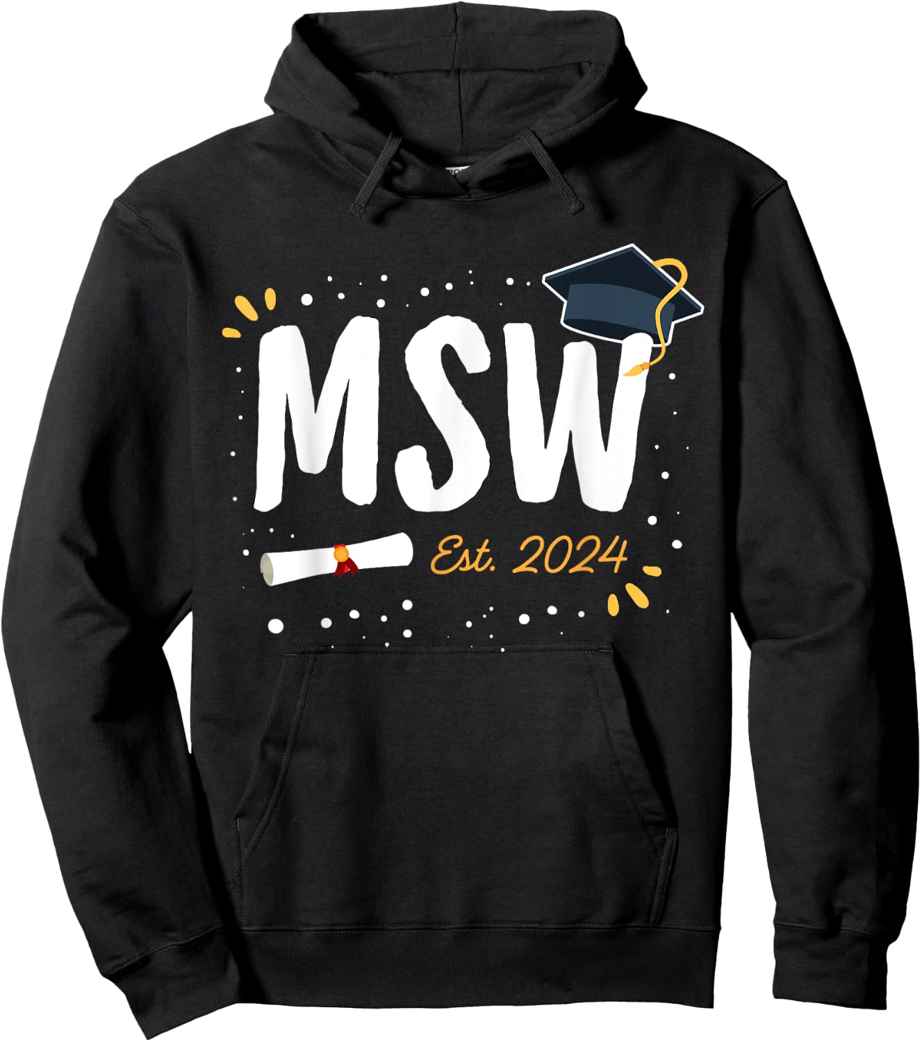 Social Worker Graduation MSW Grad Idea Est. 2024 Women Hoodie - Hoodie | Black