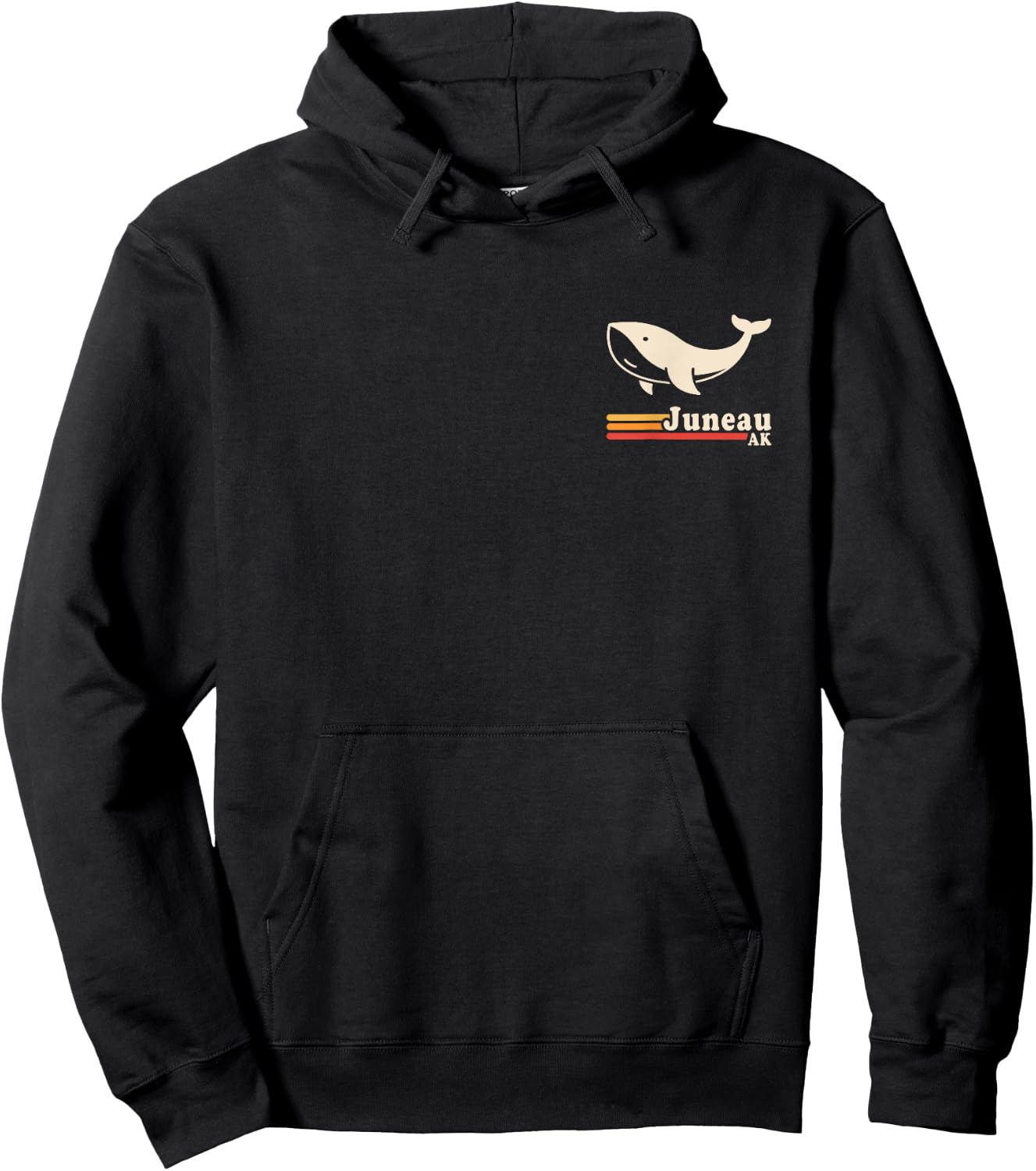 Retro Juneau Alaska Whale Watching Hoodie - Hoodie | Black