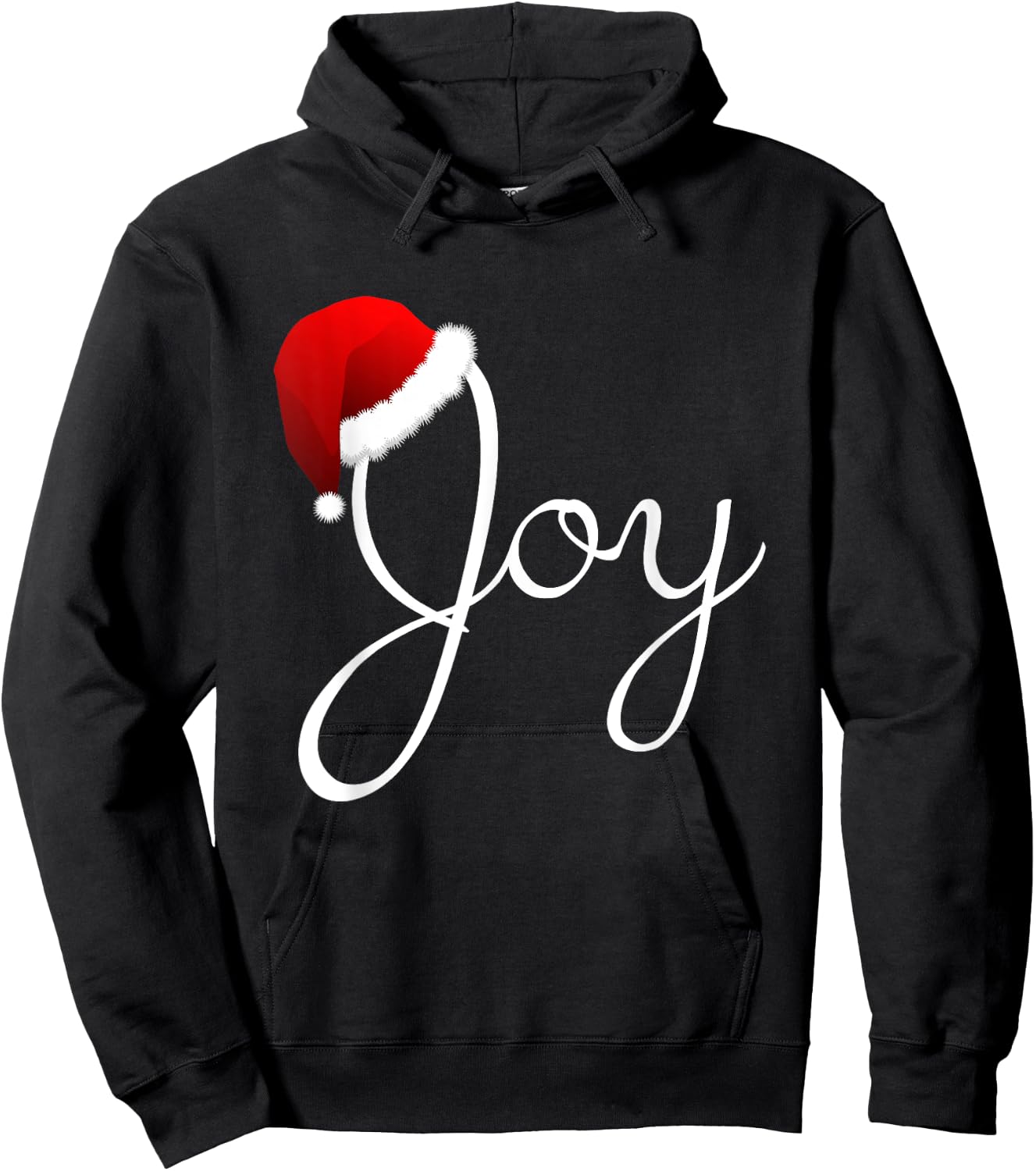 Joy Christmas Shirt - Santa Hat Christmas Joy Hoodie - Hoodie | Black