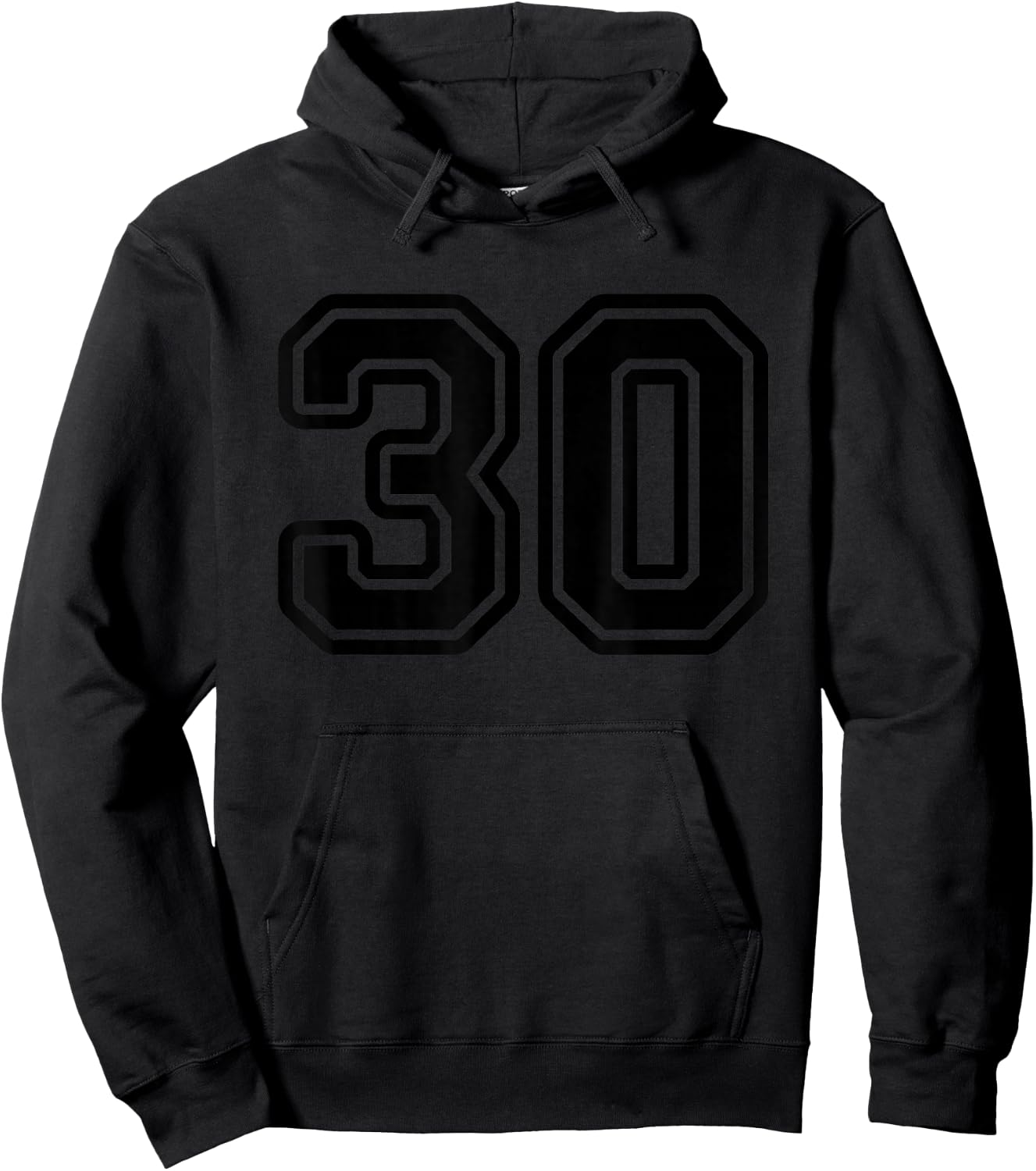 Number #30 Black Sport Varsity Number 30 Hoodie - Hoodie | Black
