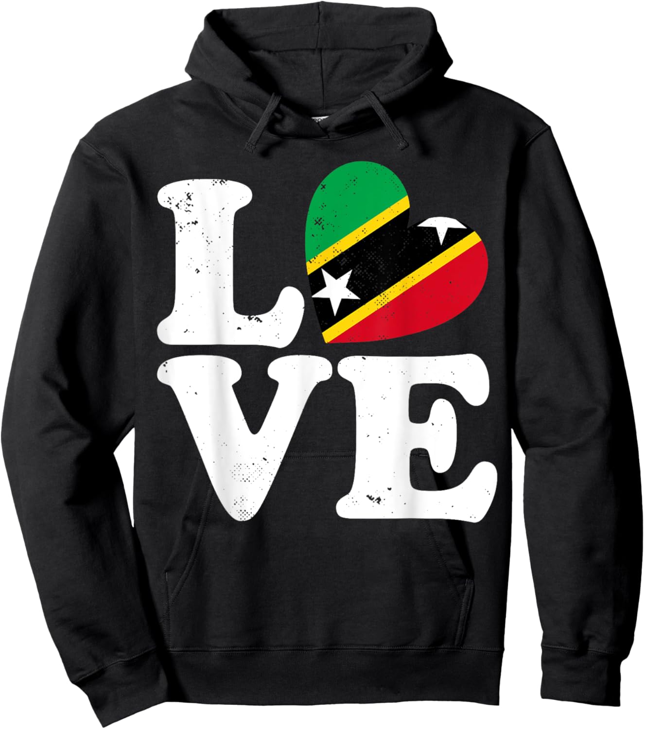 Love Heart St Kitts and Nevis Proud St Kitts and Nevis Flag Hoodie - Hoodie | Black