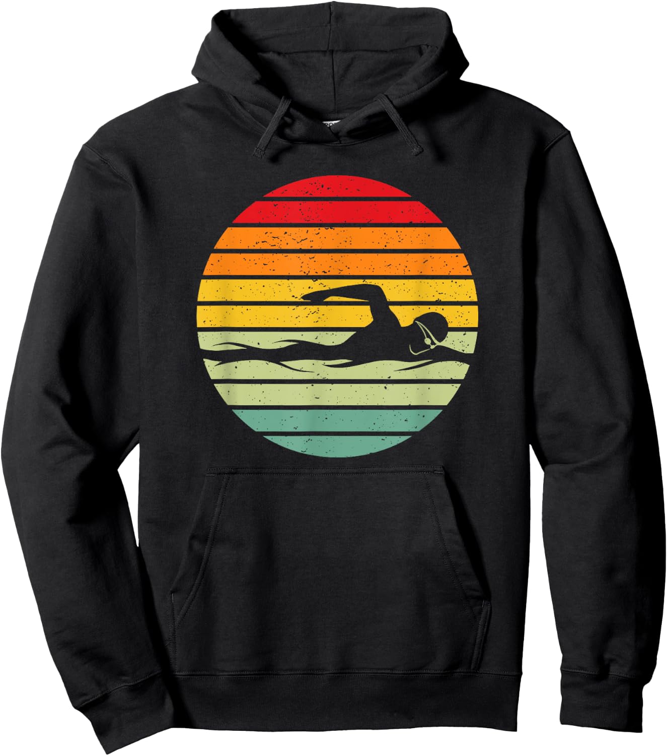 Swimming & Water Sport Vintage for Swimmers & Swim Coaches Hoodie - Hoodie | Black
