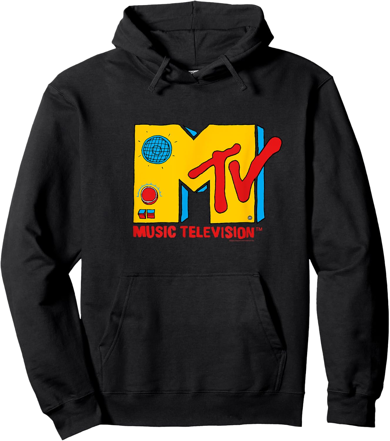 MTV Logo Retro Boombox , black Hoodie - Hoodie | Black