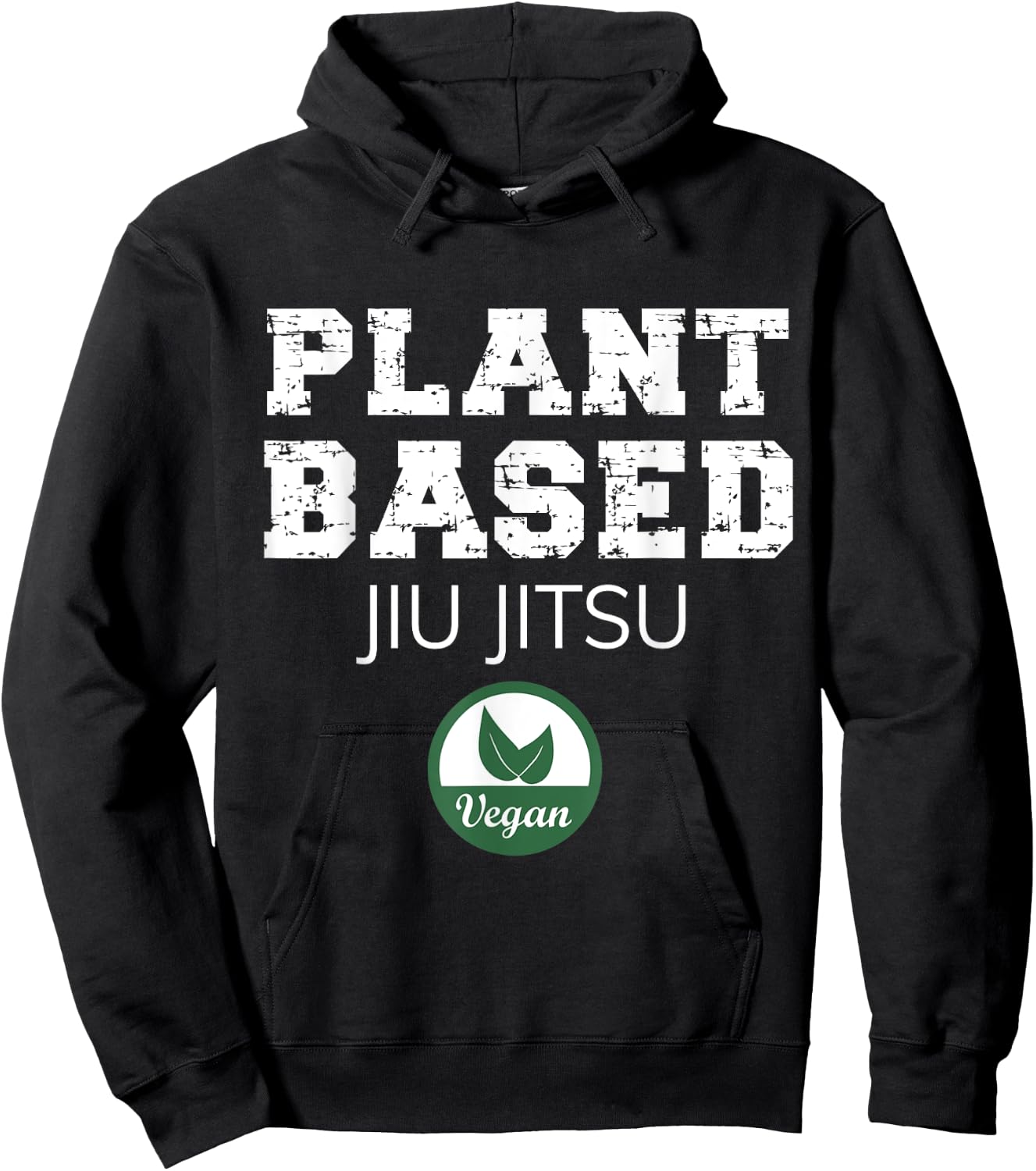 Plant Based Jiu Jitsu Design. Funny Vegan Plant-Based Design Hoodie - Hoodie | Black