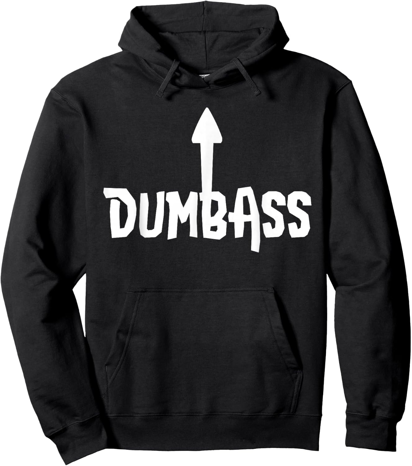 Dumbass Gag Gift | Self Deprecating Dumb Ass Arrow Up Hoodie - Hoodie | Black