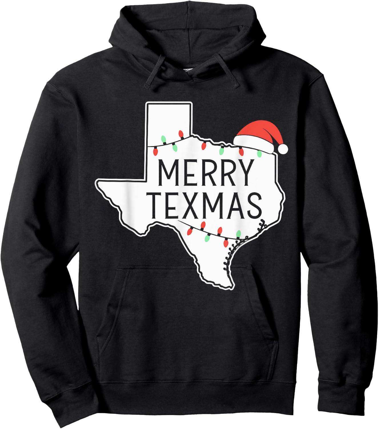 Merry Texmas Texas State Christmas Hoodie - Hoodie | Black