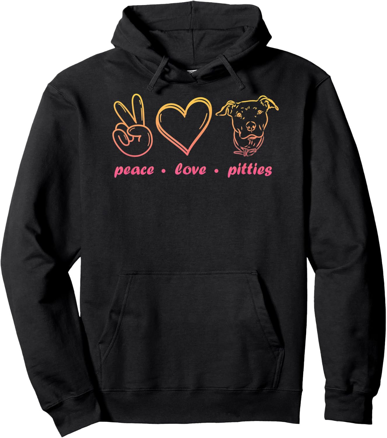 Love My Pitbull Pitbull Mom Gift PEACE LOVE PITTIES Hoodie - Hoodie | Black