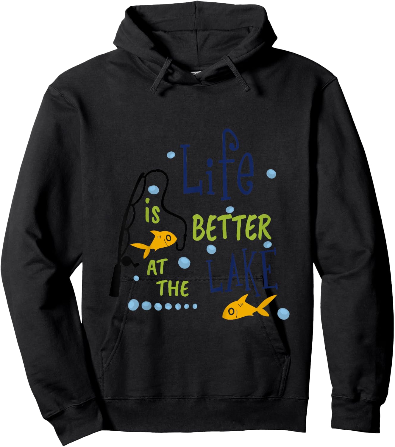 Life Is Better At The Lake Fishing Hobby Kid Toddler Child Hoodie - Hoodie | Black
