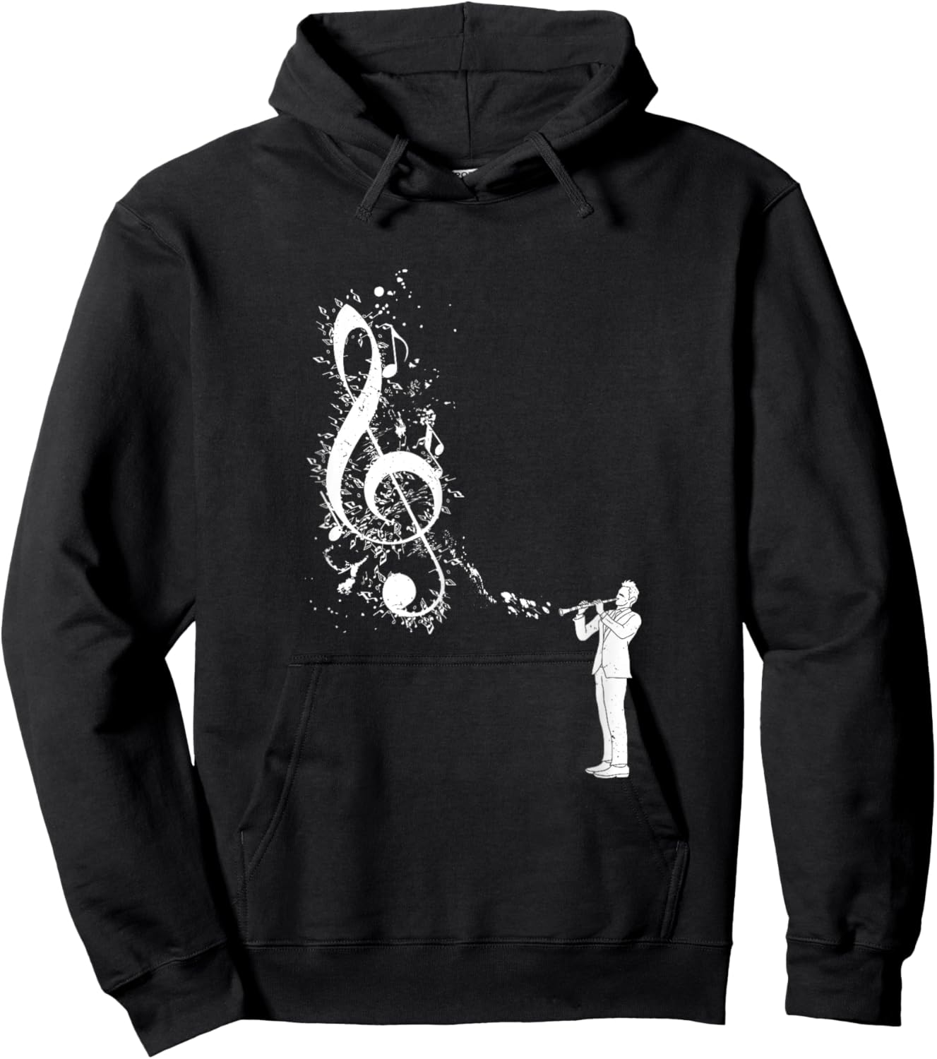 Clarinet Instrument Player Musical Note Clarinetist , Black, S Hoodie - Hoodie | Black