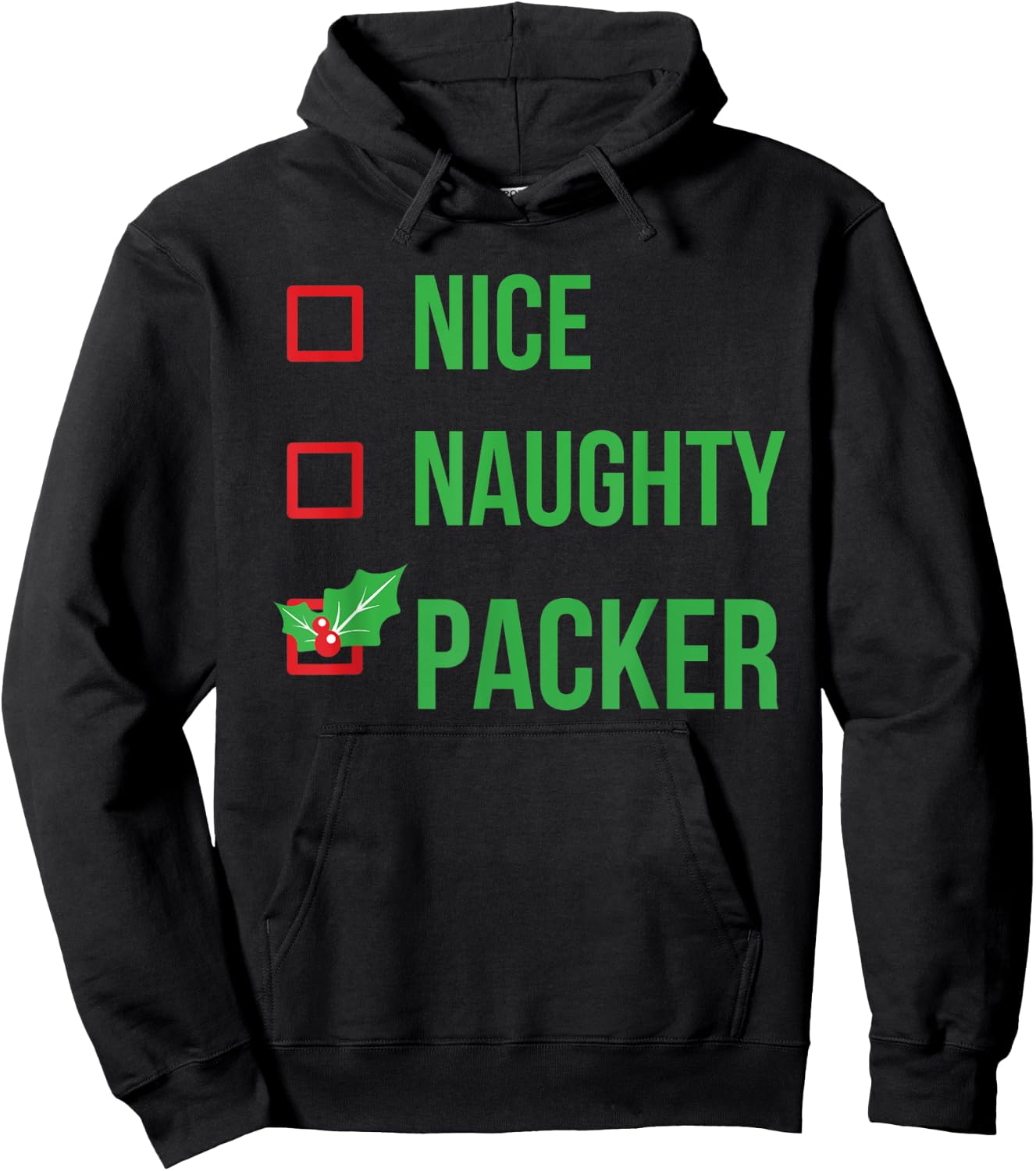 Packer Funny Pajama Christmas Hoodie - Hoodie | Black