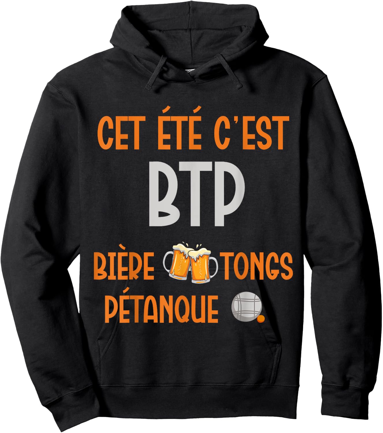 Gift humour summer man aperitif beauf beers flip flops petanque Hoodie - Hoodie | Black