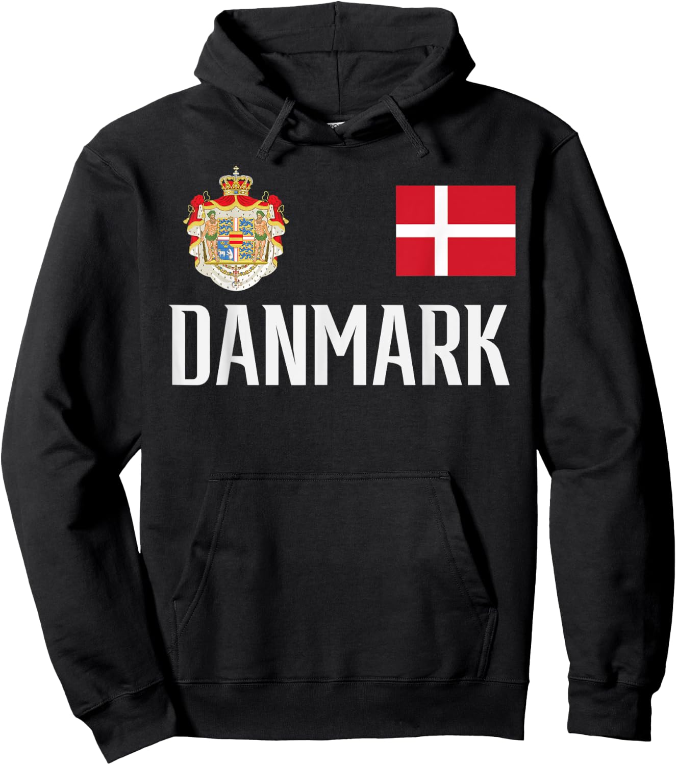 Denmark Flag Danmark Football Soccer Fan Men Women Kids Hoodie - Hoodie | Black