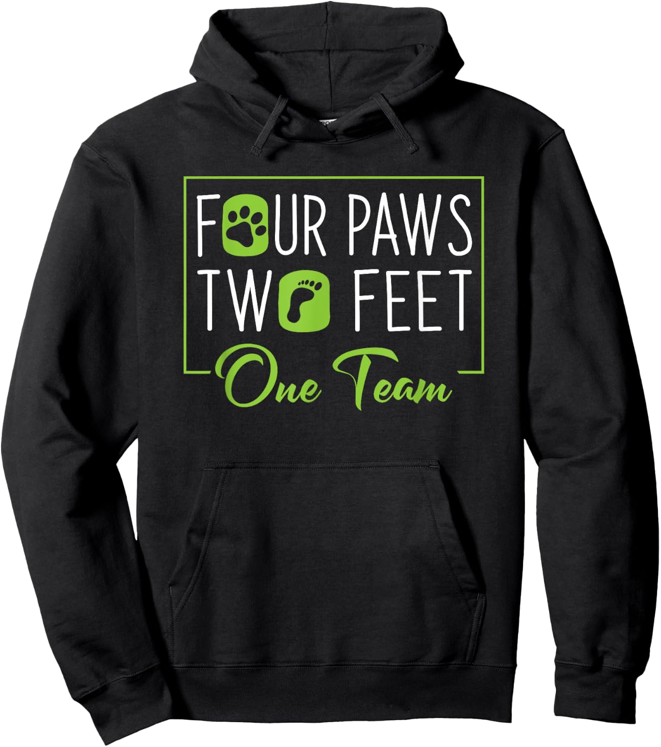 Dog Trainer Gift - Four Paws Two Feet One Team Men Women Hoodie - Hoodie | Black