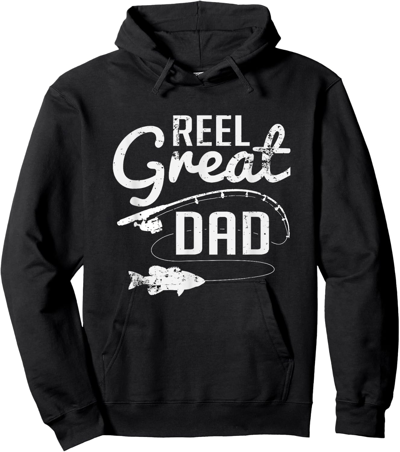 Reel Great Dad Cute Fishing Father's Day Hoodie - Hoodie | Black
