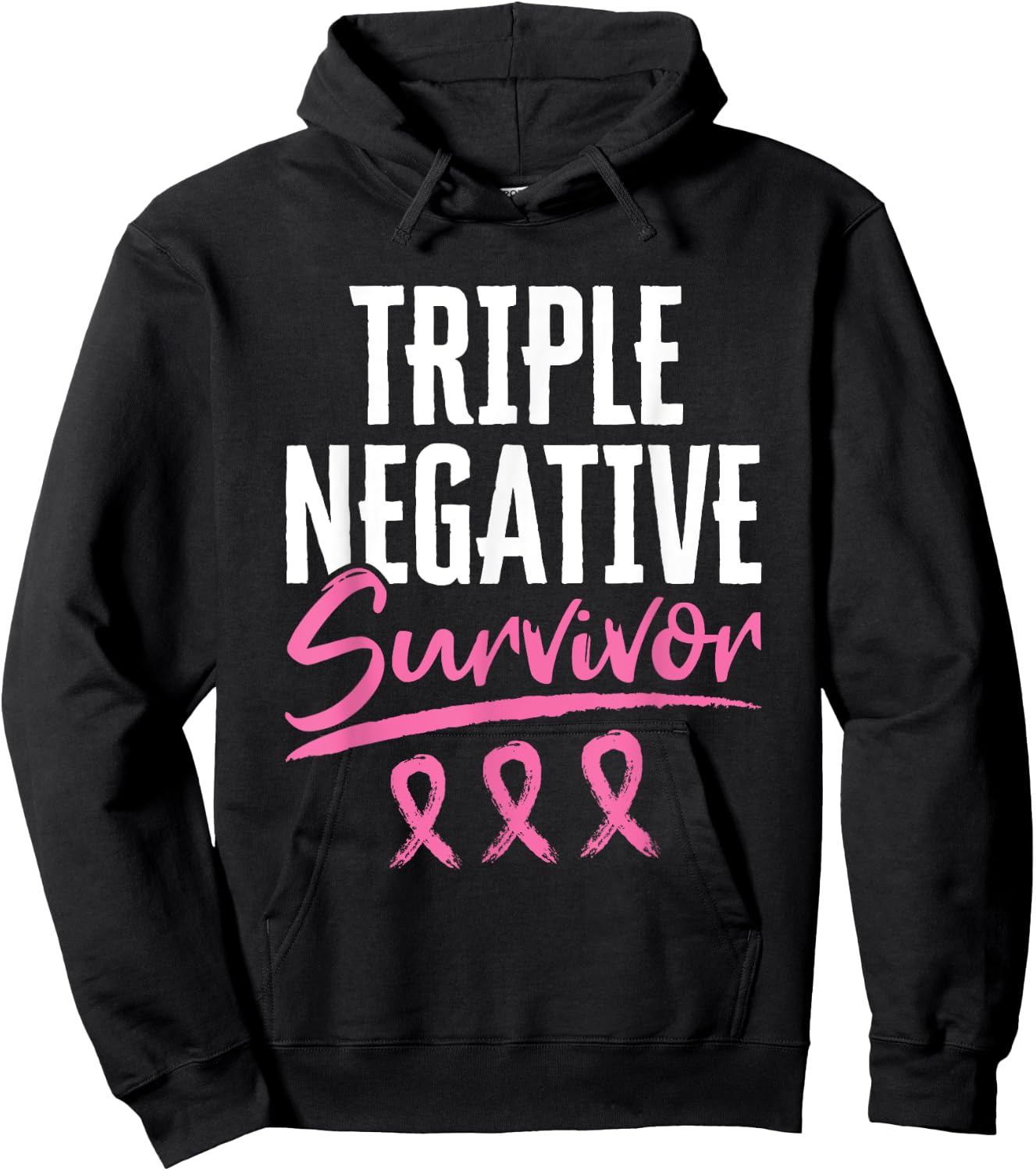 Triple Negative Survivor Breast Cancer Awareness TNBC Hoodie - Hoodie | Black