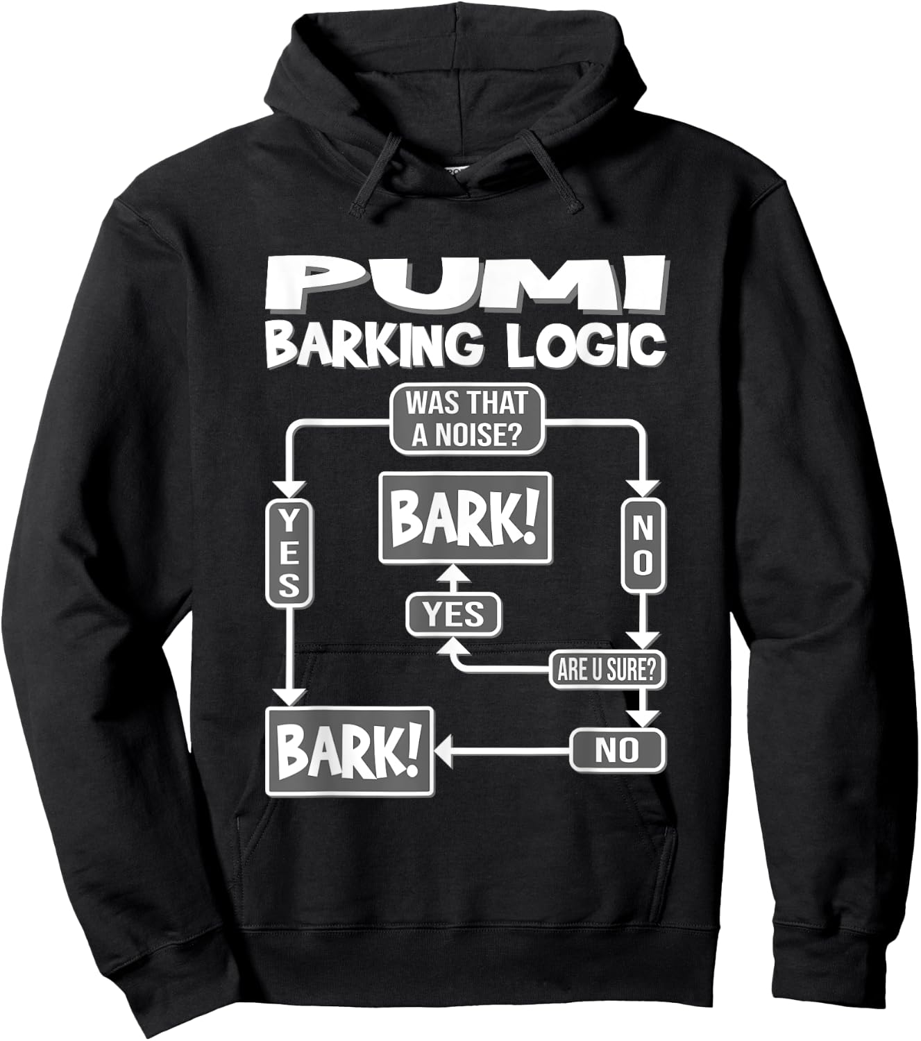 Dog Barking Logic, funny dog Gift, Funny Pumi Women Girls Kids Hoodie - Hoodie | Black