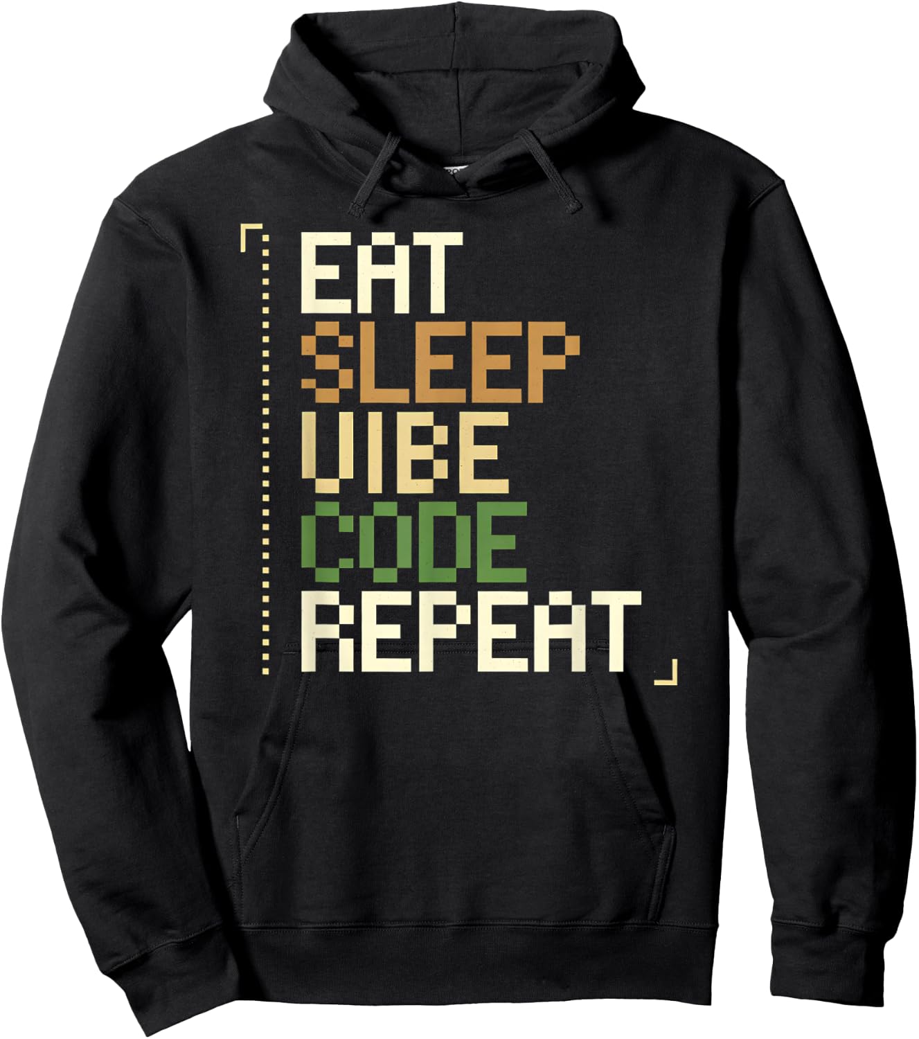 Eat Sleep Vibe Code Repeat Funny AI Coding Programmer Hoodie - Hoodie | Black