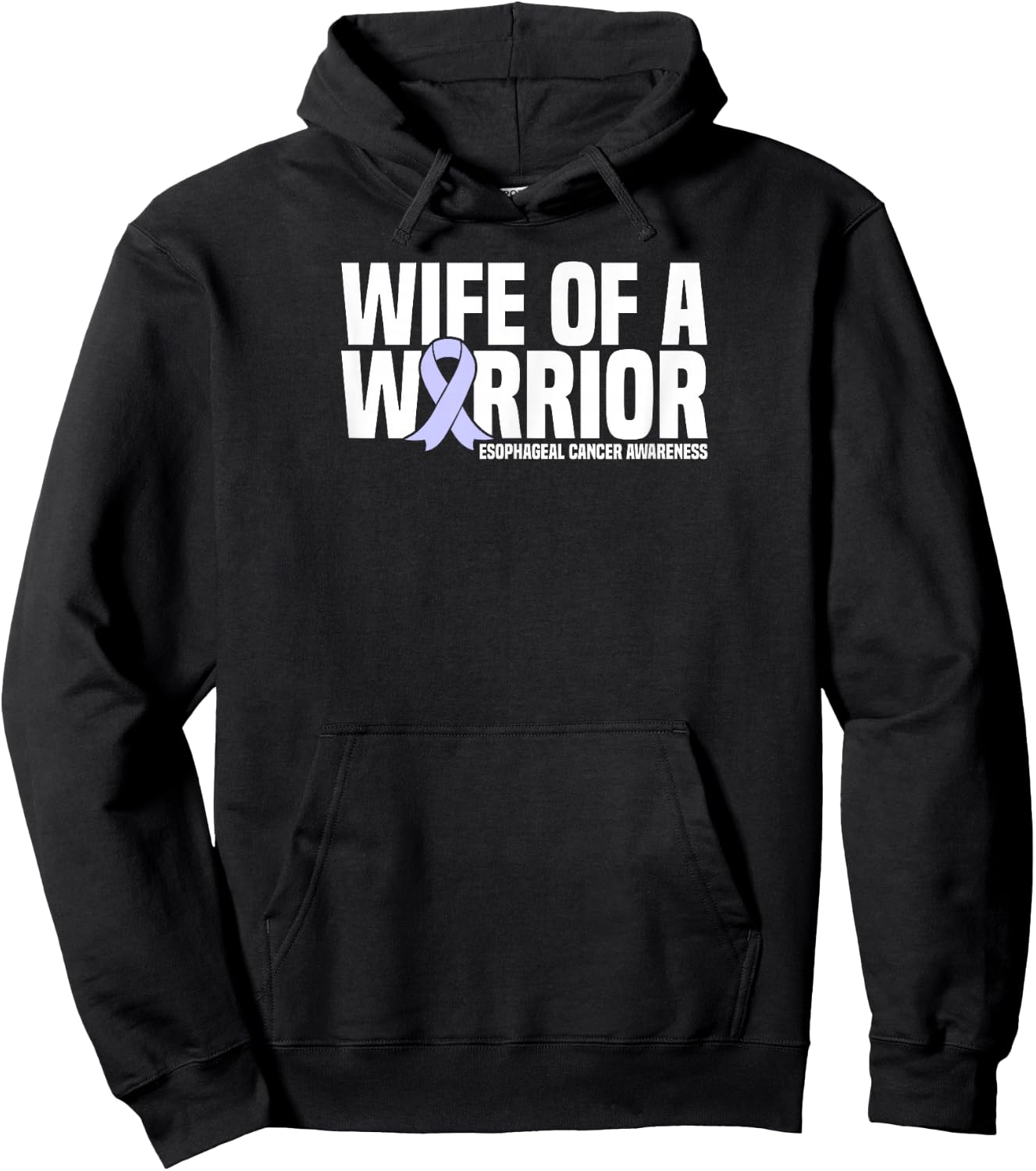 Wife of a Warrior Periwinkle Esophageal Cancer Awareness Hoodie - Hoodie | Black