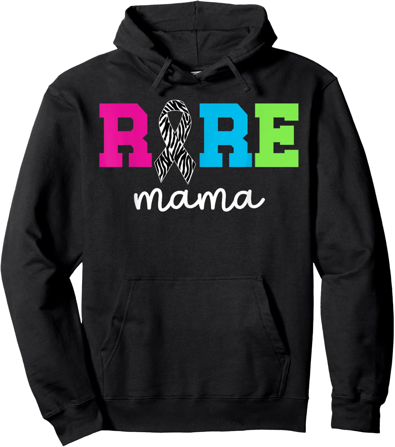 Rare Mama Rare Disease Fighter Mom Rare Disease Awareness Hoodie - Hoodie | Black