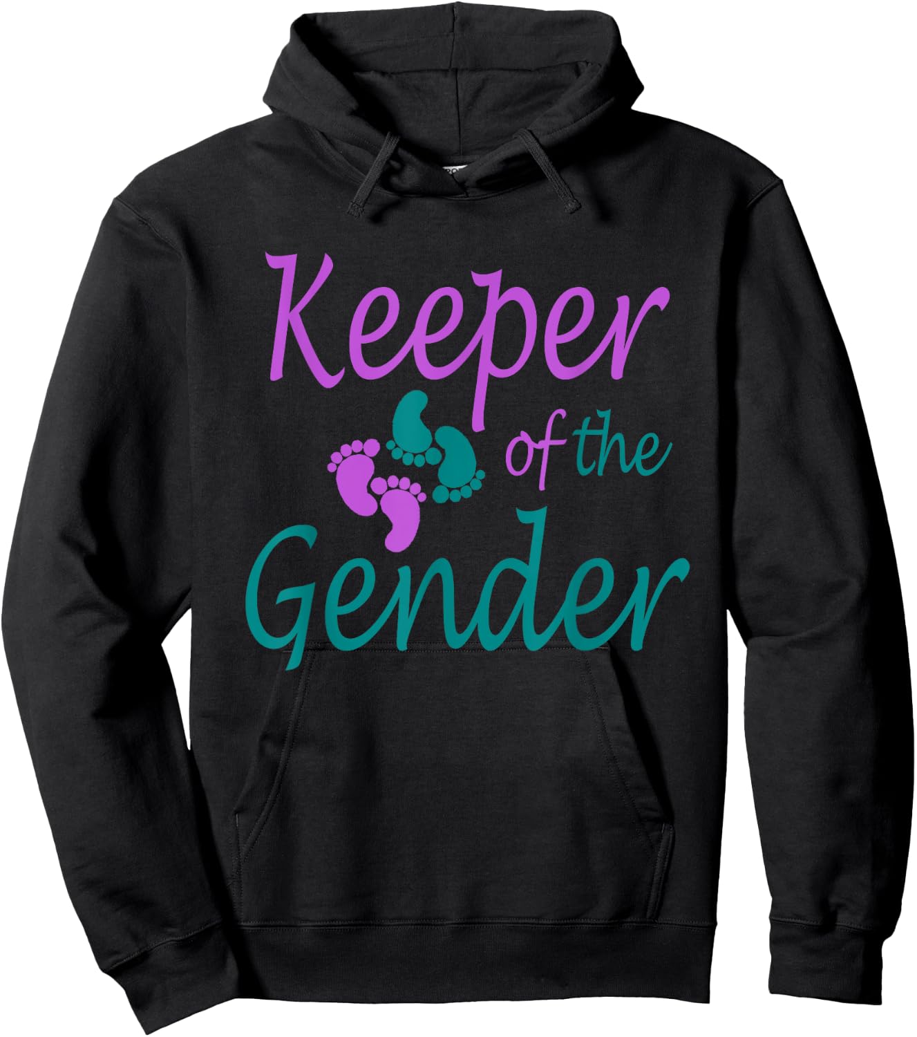 Purple and teal gender reveal for the keeper of the gender Hoodie - Hoodie | Black