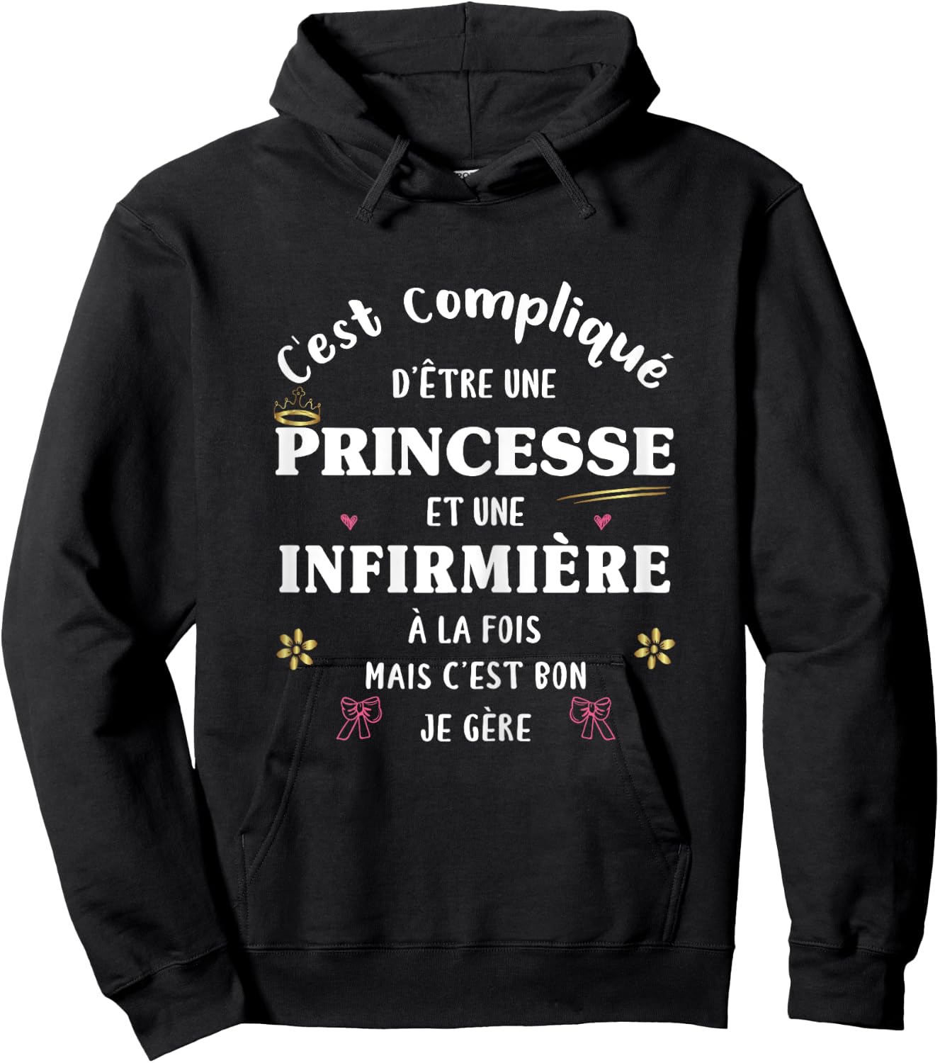 Nurse and Princess Gift Funny Original Funny Women's Hoodie - Hoodie | Black