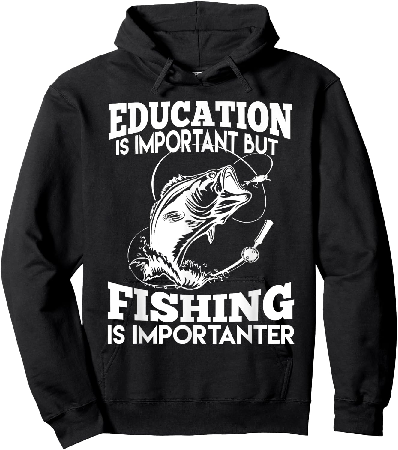 Education Is Important But Fishing Is Importanter Hoodie - Hoodie | Black