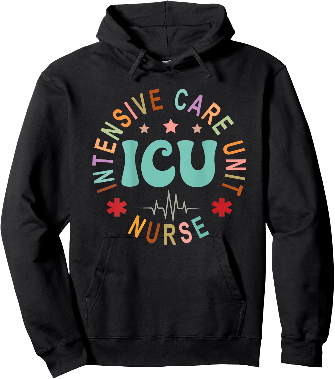 ICU Nurse Intensive Care Unit Nurse Emergency Nurse Back Of Hoodie - Hoodie | Black