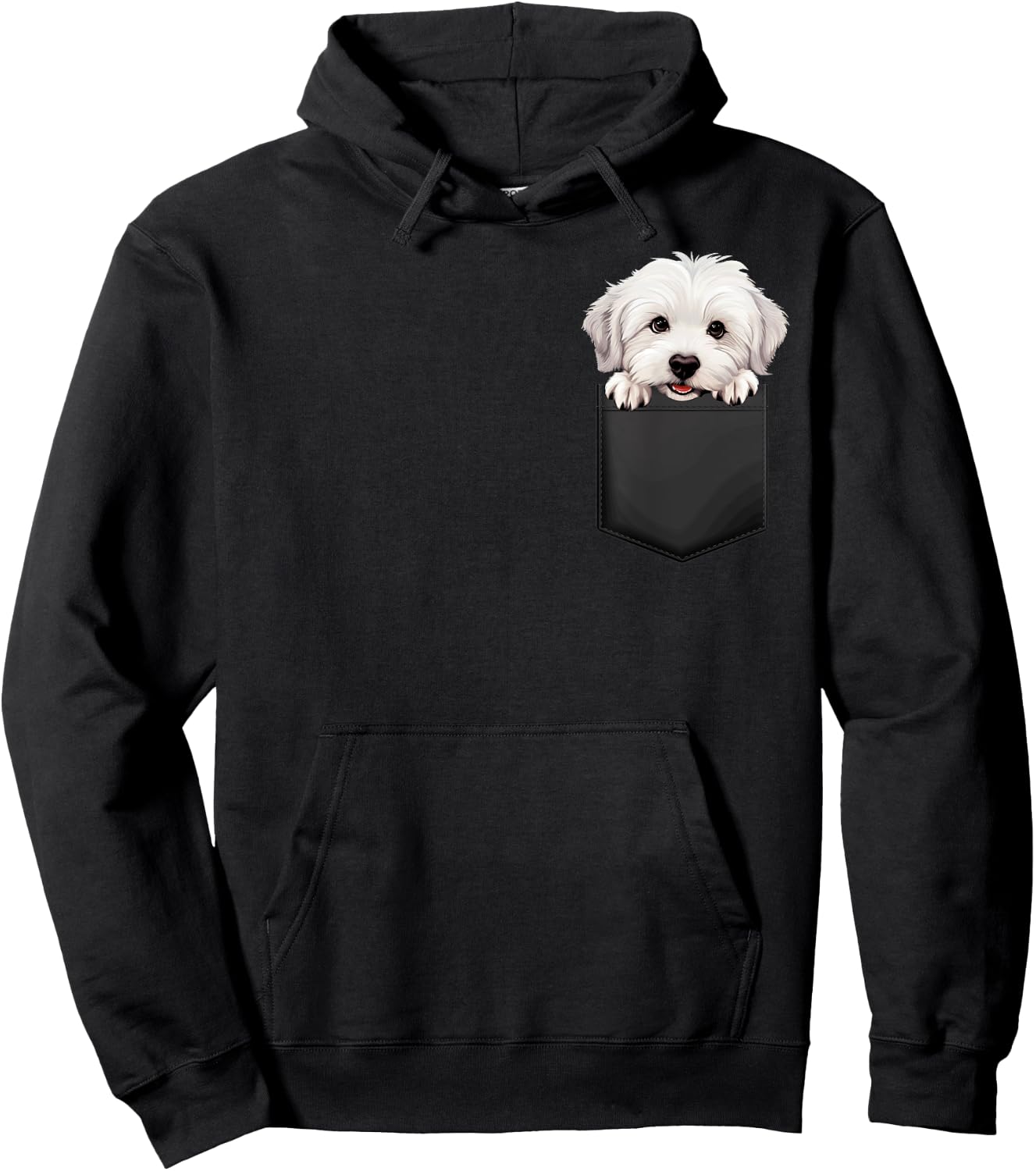 Tulear Cotton Puppy in Pocket Adorable Animal Lover , Black, S Hoodie - Hoodie | Black