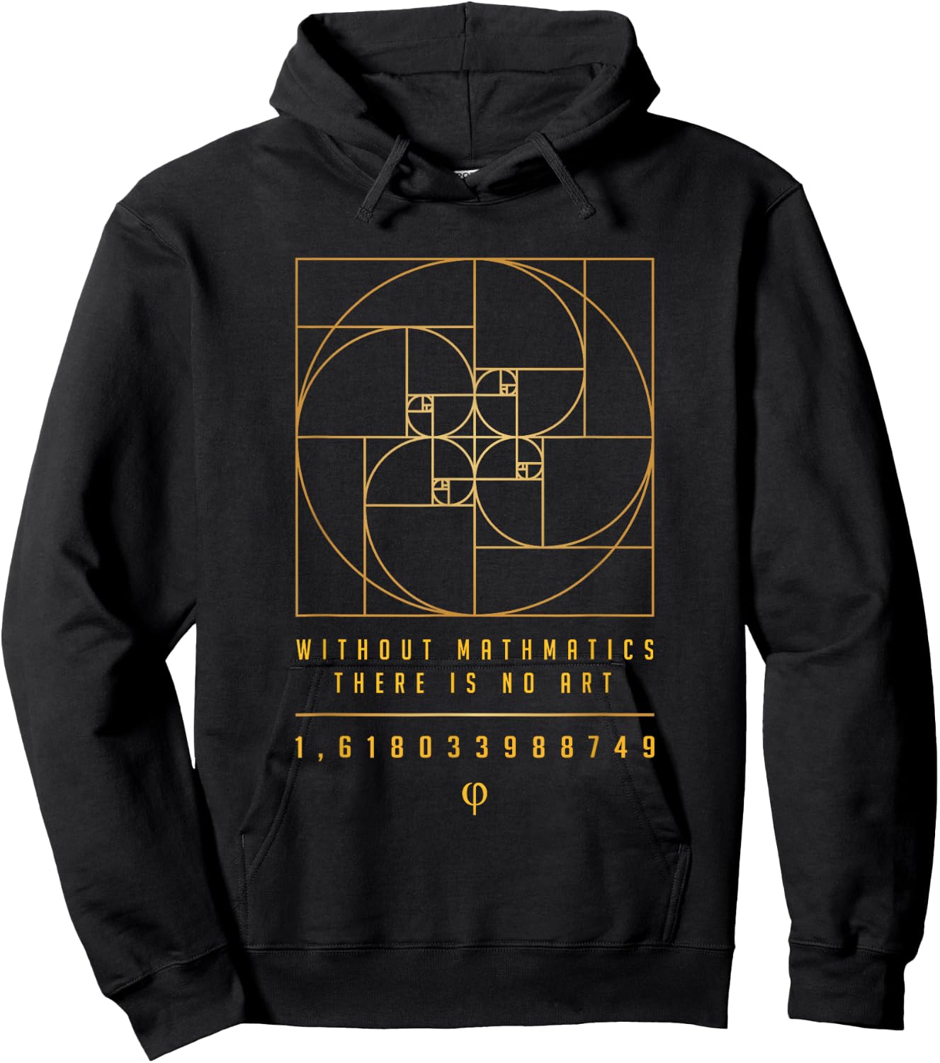 The Fibonacci Ratio The Golden Ratio (Fibonacci Phi Numbers) , Black Hoodie - Hoodie | Black