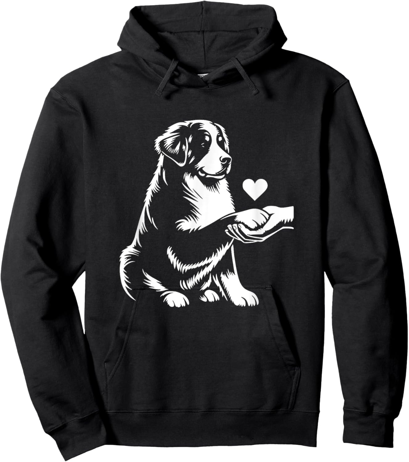 Berner Sennenhund-Liebes-Herz-Grafikdesign Hoodie - Hoodie | Black