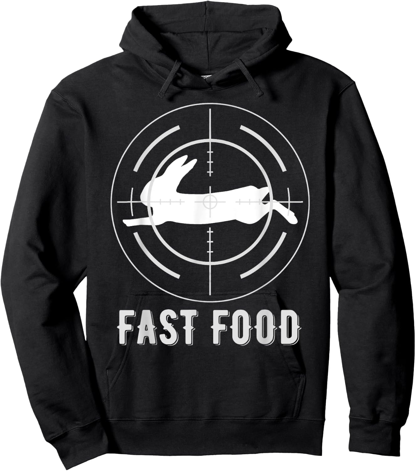 Fast Food Hunting Scope Rabbit Hare Hunter Crosshair Hoodie - Hoodie | Black