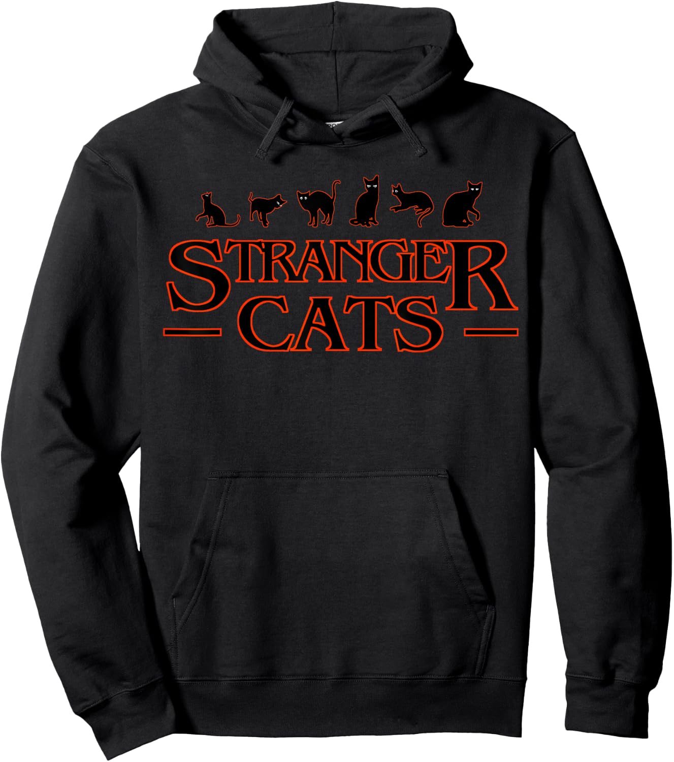 Funny Stranger Cats Halloween Costume , black Hoodie - Hoodie | Black