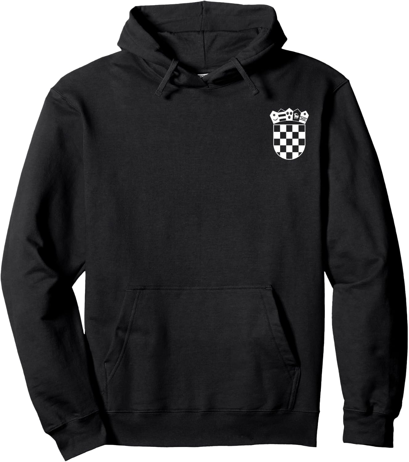 Croatia Coat of Arms Croatia Flag White Chessboard , black Hoodie - Hoodie | Black