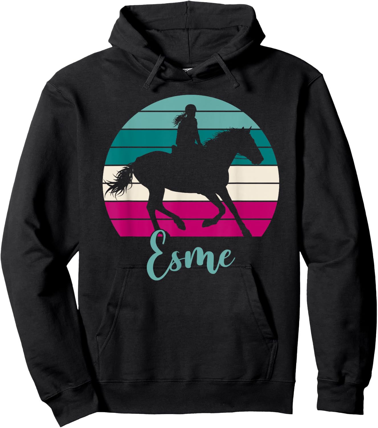 Esme Name Gift - Equestrian Shirt Esme Horse Girl Hoodie - Hoodie | Black