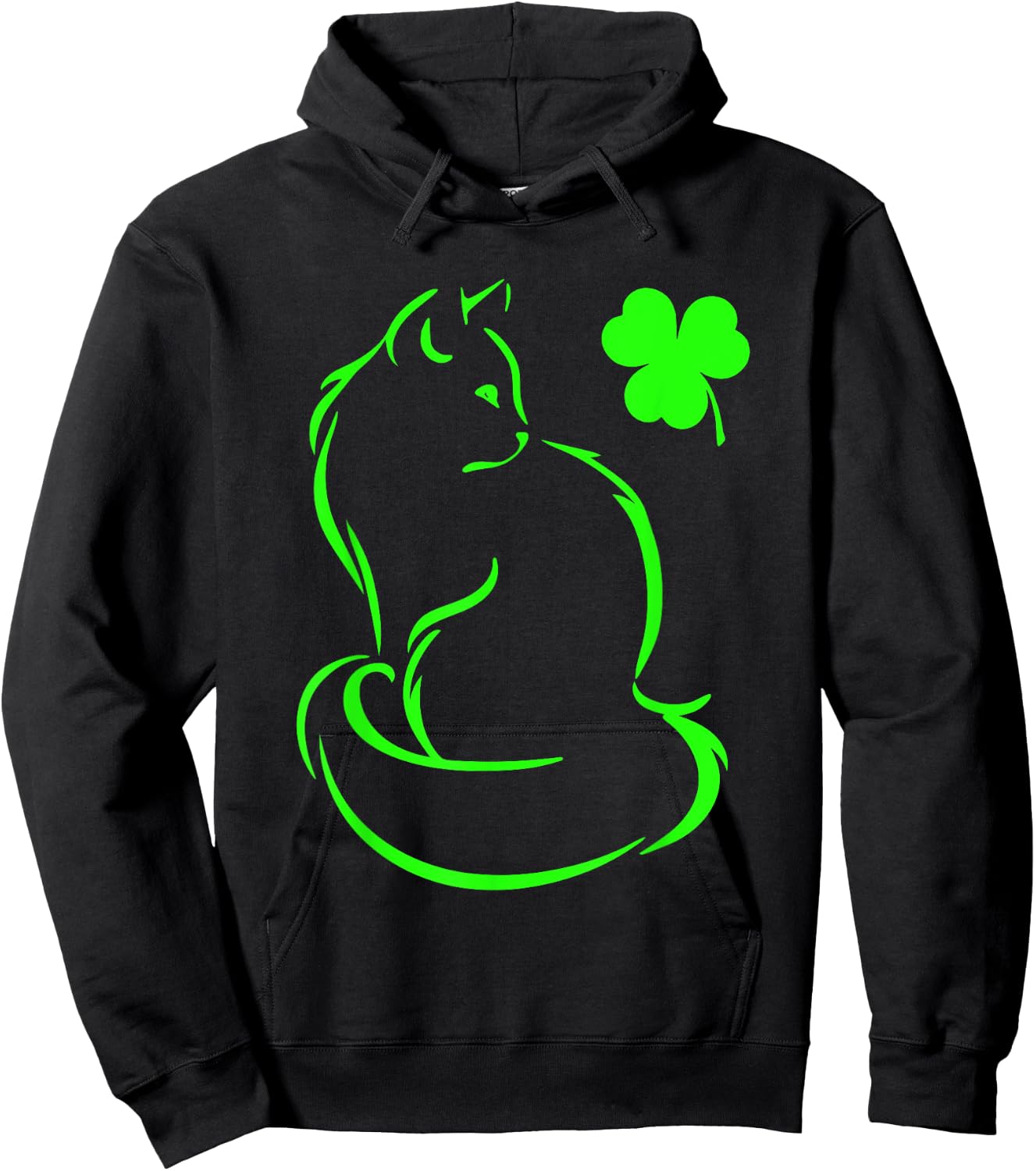 Shamrock Green Cat St Patricks Day Cat Lovers Cat Mom Women Hoodie - Hoodie | Black