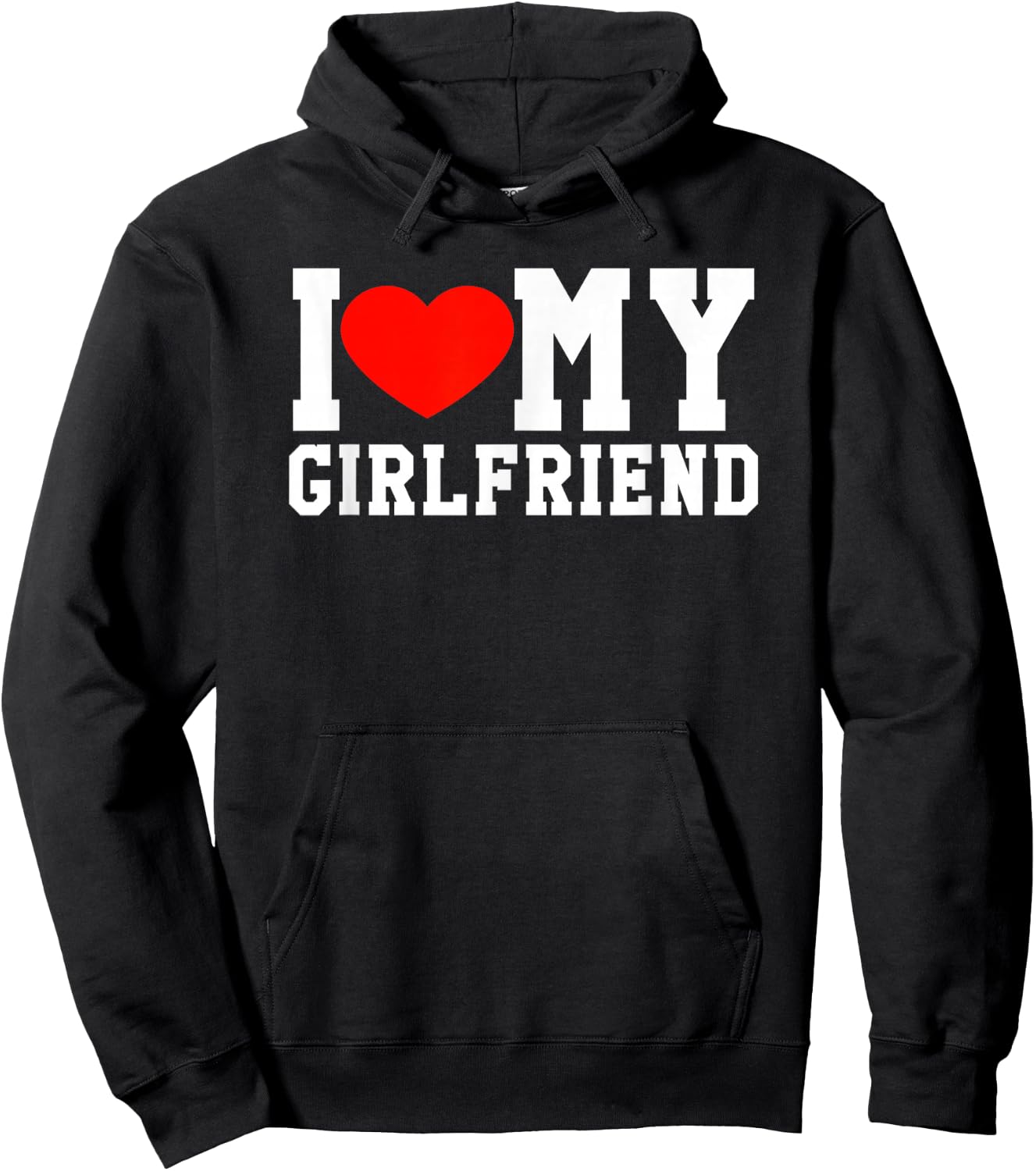 I Love My Girlfriend Cute Fun Heart Relationship Gift Hoodie - Hoodie | Black