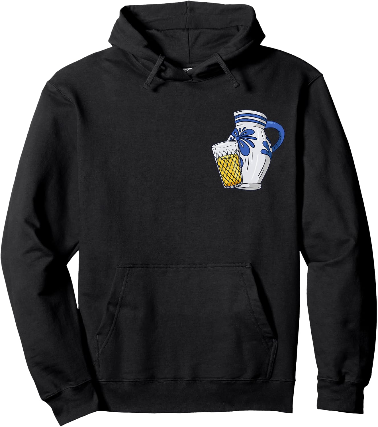 Hessisches Ebbelwoi und Äppler Design Äppelwoi Design für Bembel und Apfelwein Liebhaber , Herren, Schwarz, S, Kurzarm, Klassische Passform, Cartoon-Design 'Äppelwoi' Hoodie - Hoodie | Black