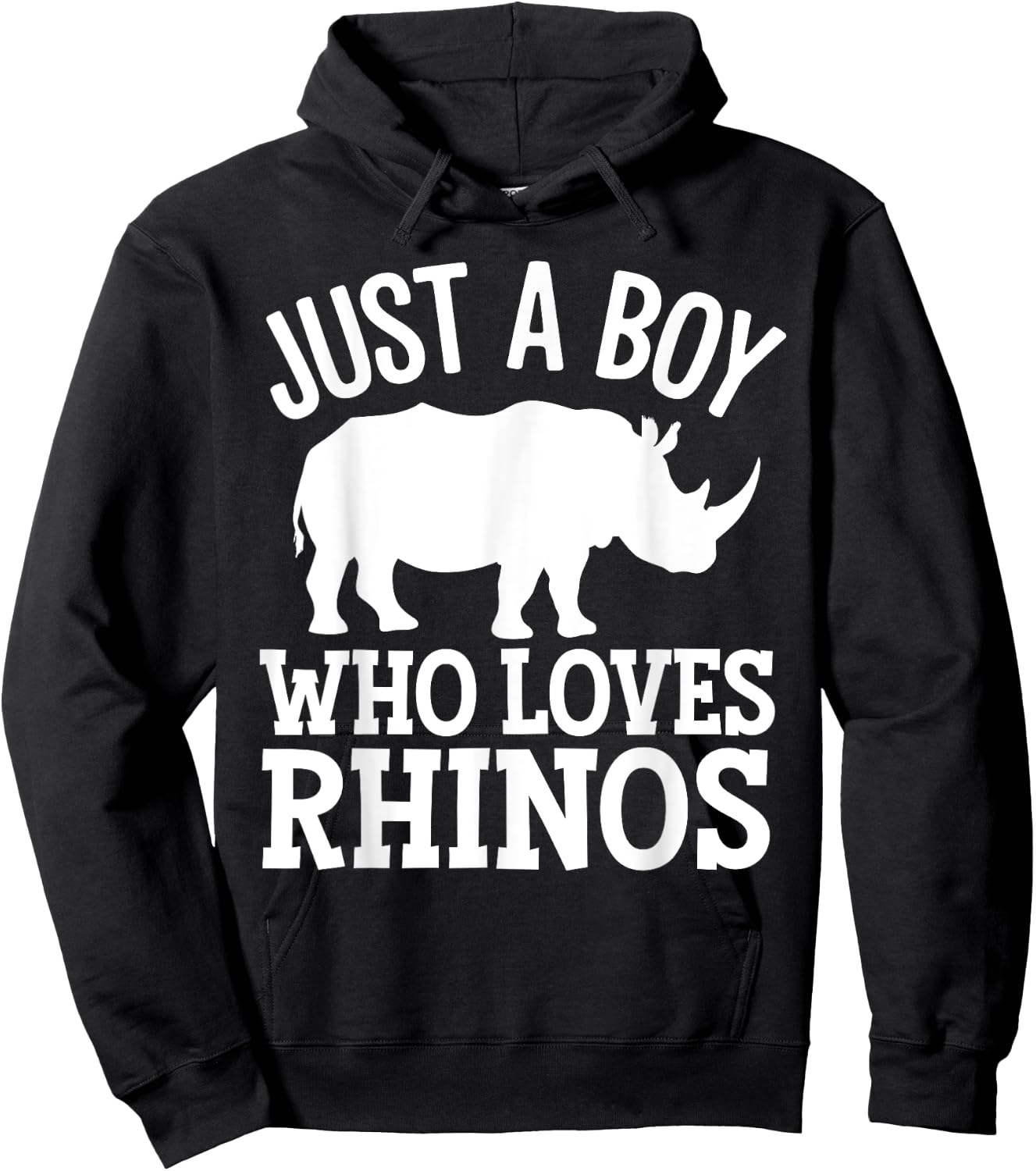 Cool Rhino Art For Boys Kids Rhinoceros Chubby Unicorn Rhino Hoodie - Hoodie | Black
