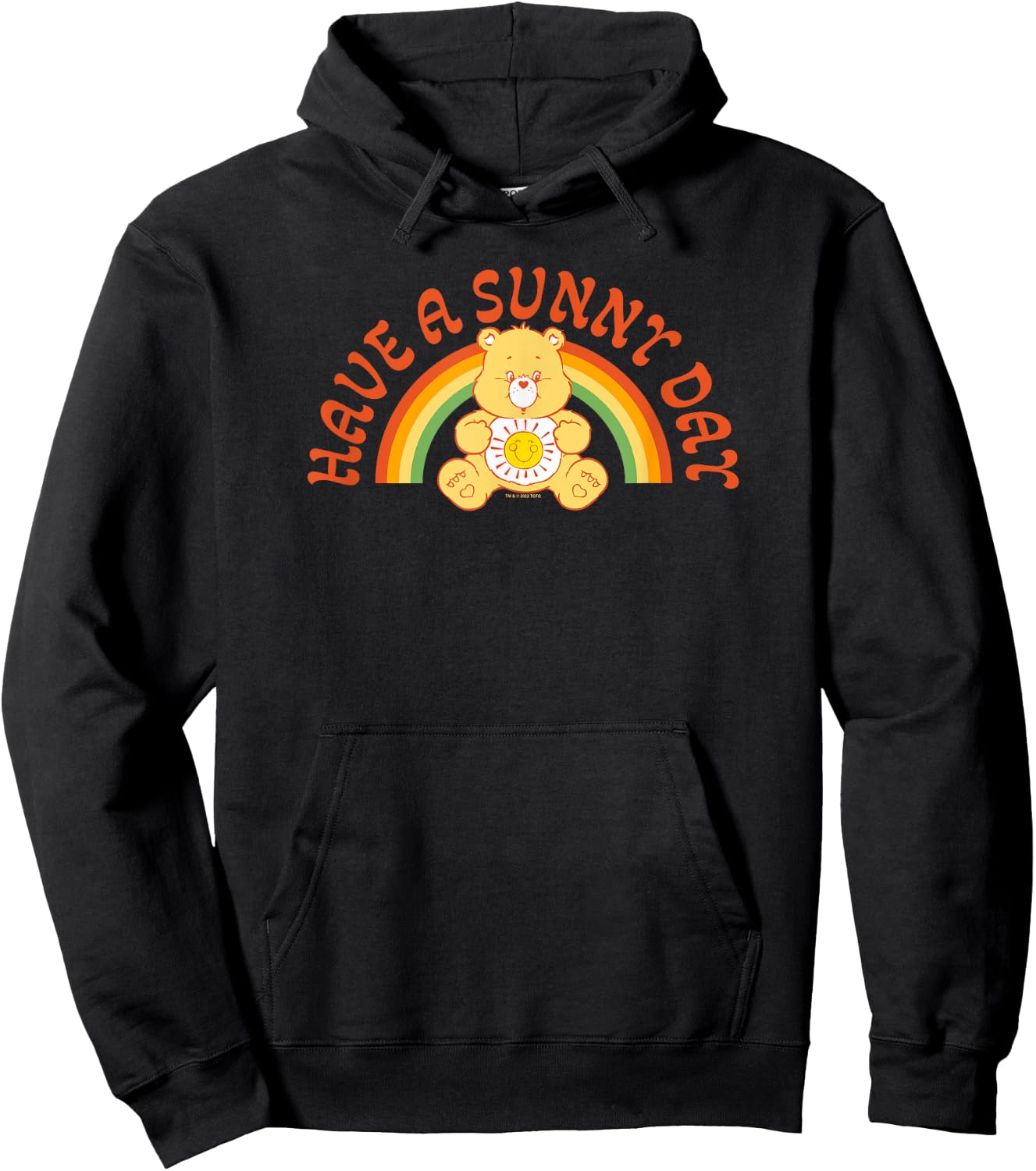 Care Bears Funshine Bear Have A Sunny Day Retro Rainbow , Black, S Hoodie - Hoodie | Black