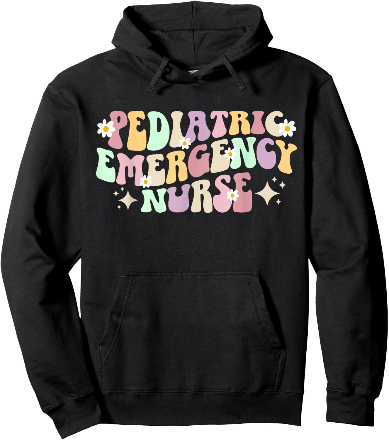Pediatric Emergency Nurse Groovy Peds ER Nurse Hoodie - Hoodie | Black