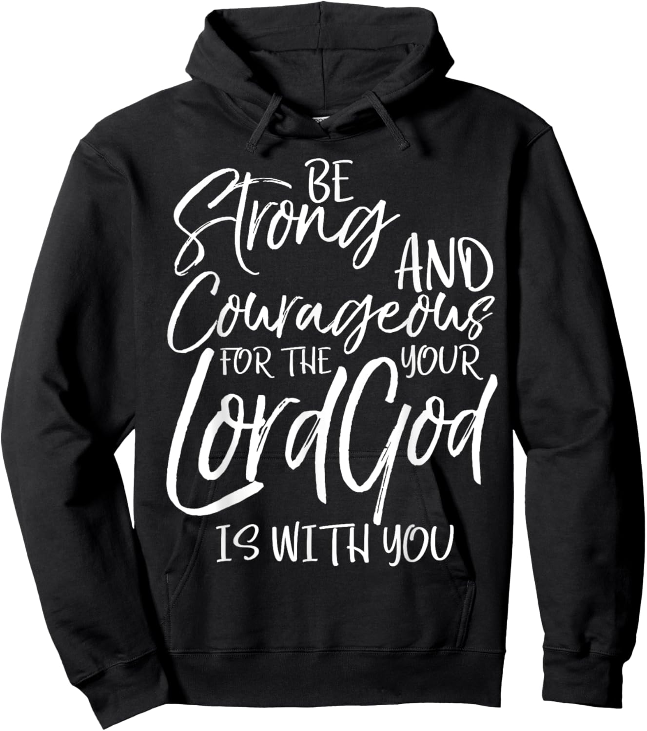Be Strong and Courageous Shirt Joshua 1:9 Vintage Christian Hoodie - Hoodie | Black