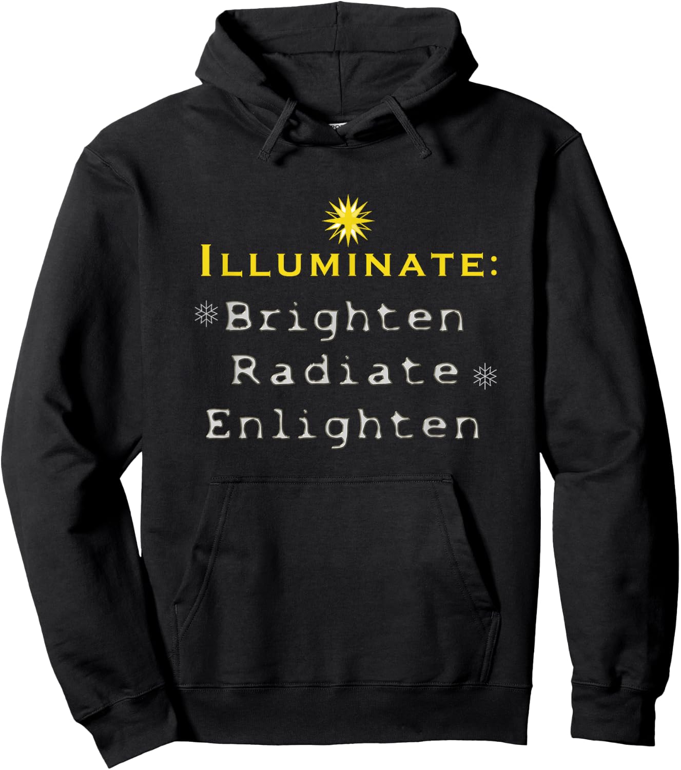 Illuminate: Brighten Radiate Enlighten short sleeve Hoodie - Hoodie | Black
