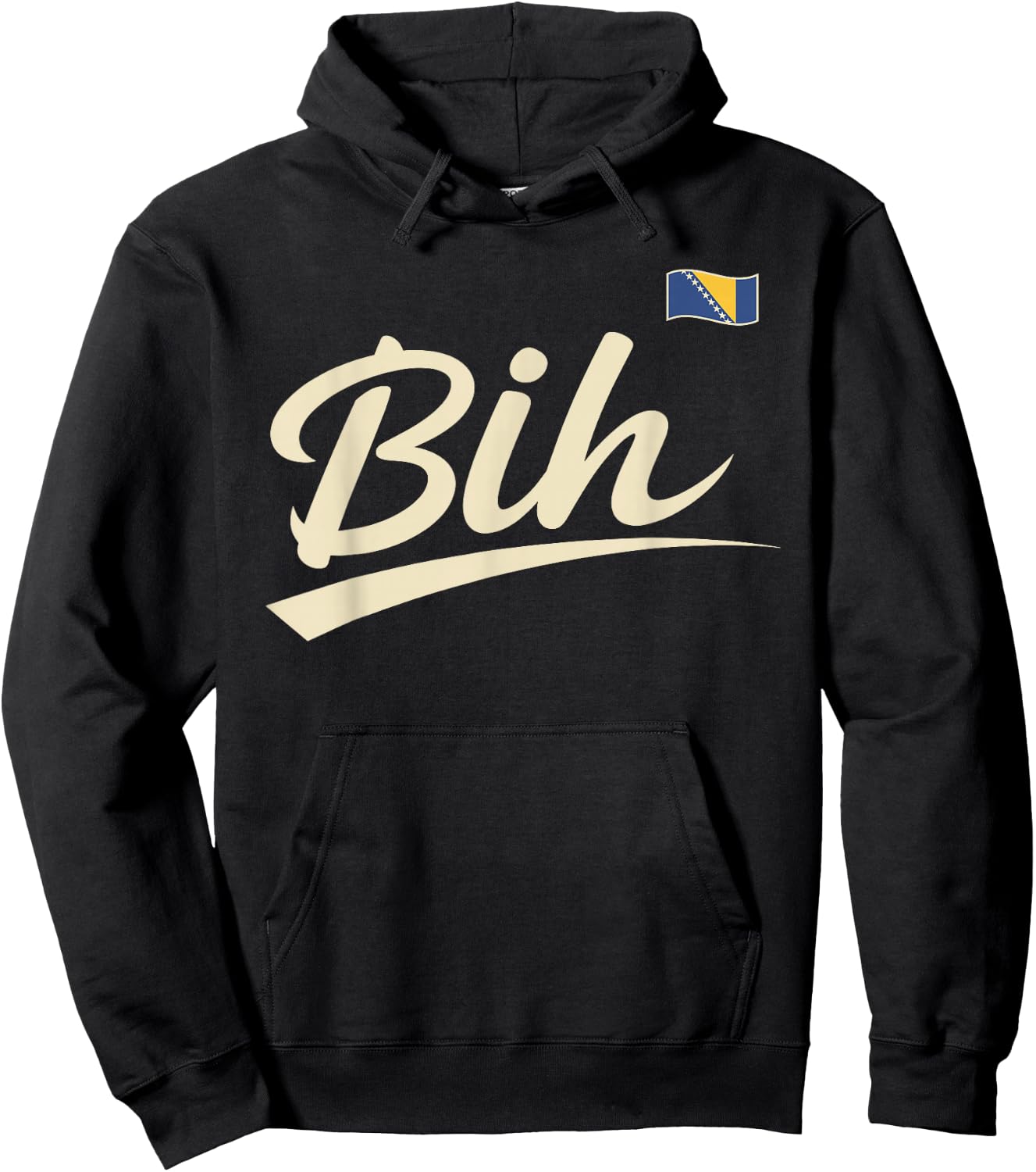 Bosnia and Herzegovina Vintage Script Fan Hoodie - Hoodie | Black